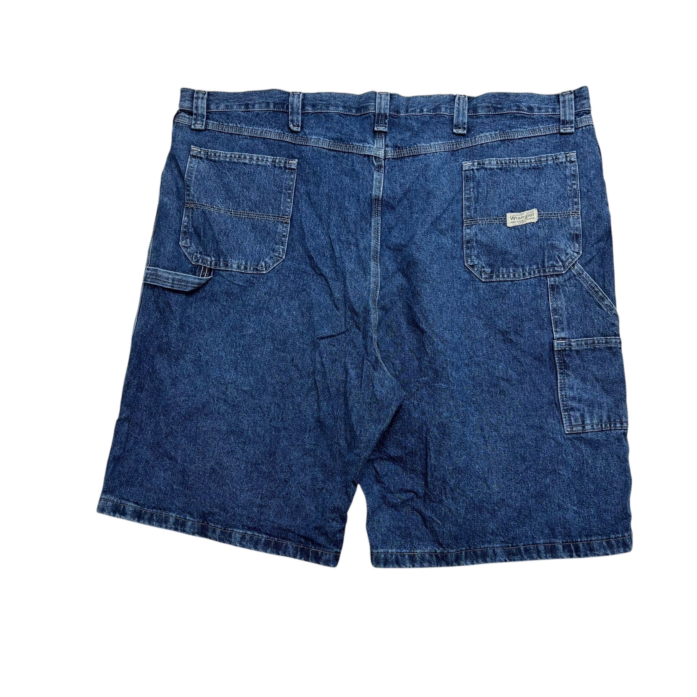 Wrangler Jorts W48 Mens Mid Blue Denim Shorts Baggy Relaxed Carpenter (E)