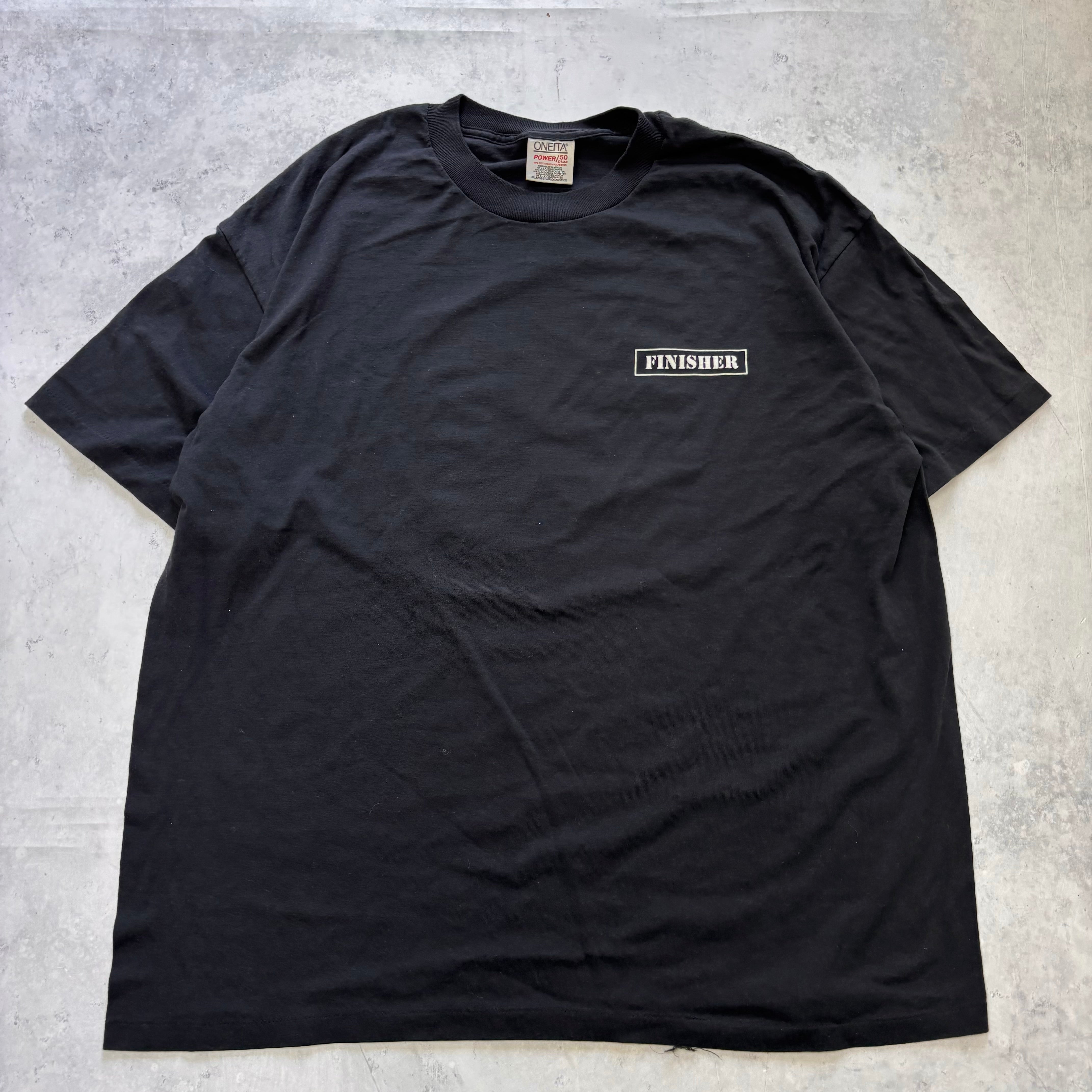 Vintage T Shirt Mens XXL Black Single Stitch Graphic Print 90s Run Race (E)