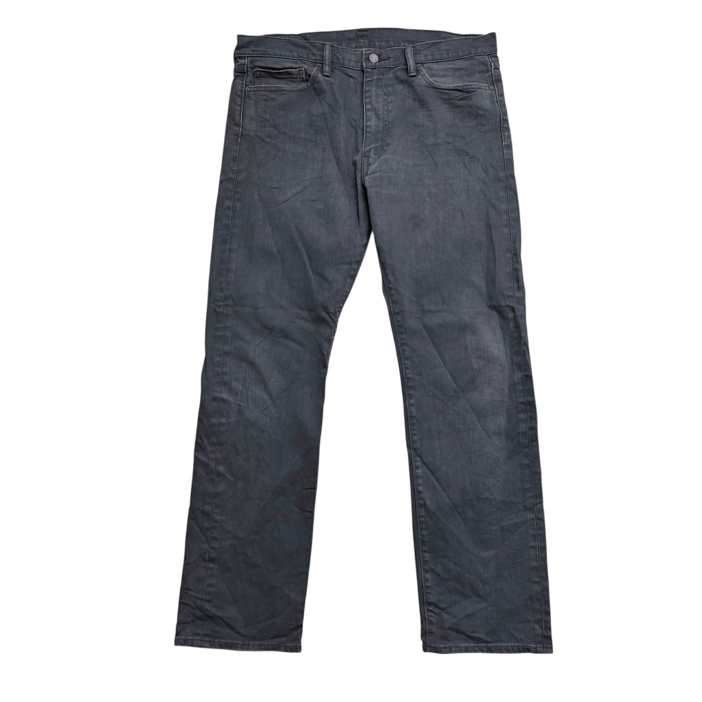 Levis 513 Jeans W36 L30 Mens Grey Slim Straight Fit Stretch Denim (E)