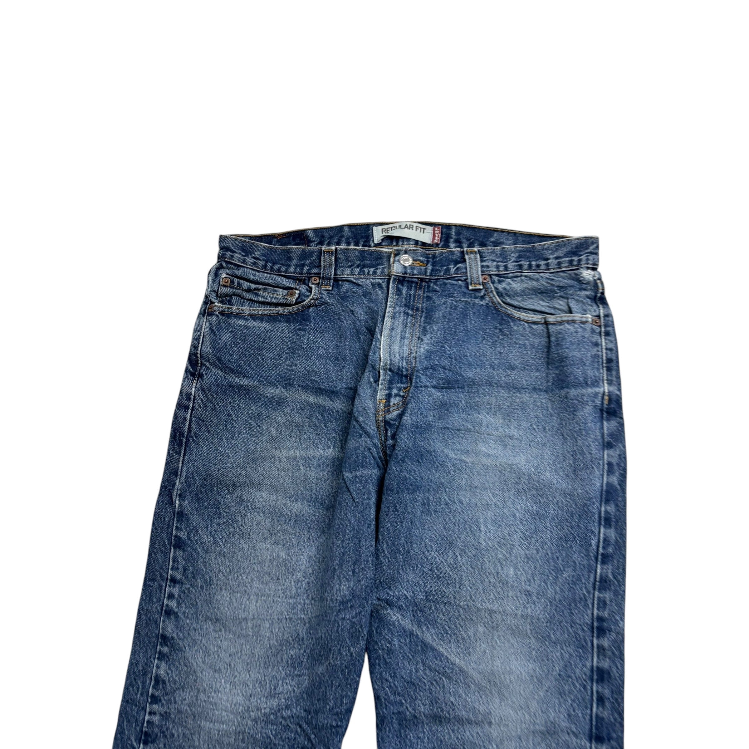 Levis 505 Jeans W36 L30 Mens Mid Blue Regular Straight Fit Vintage Denim