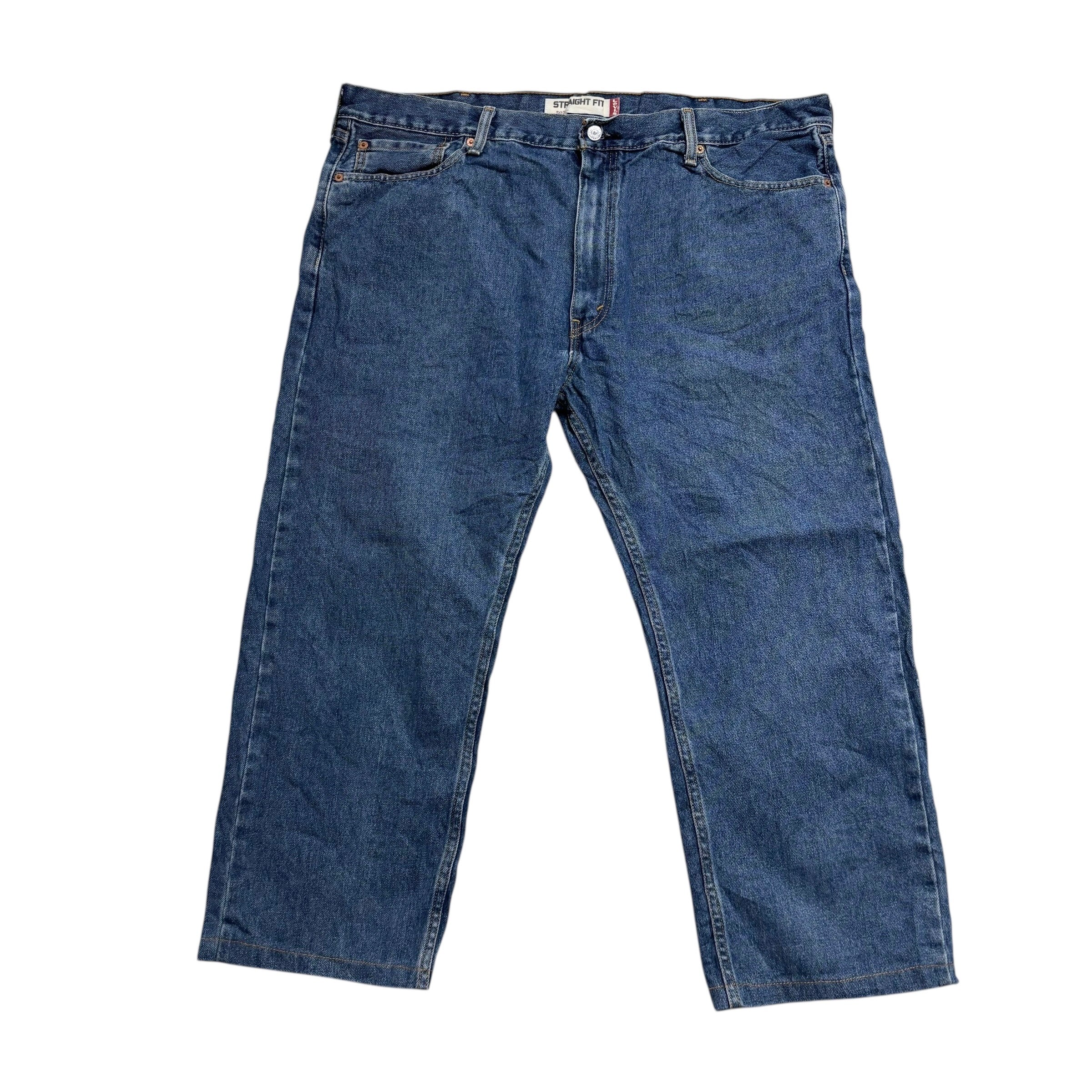 Levis 505 Jeans W42 L27 Mens Mid Blue Regular Straight Fit Vintage Denim (E)