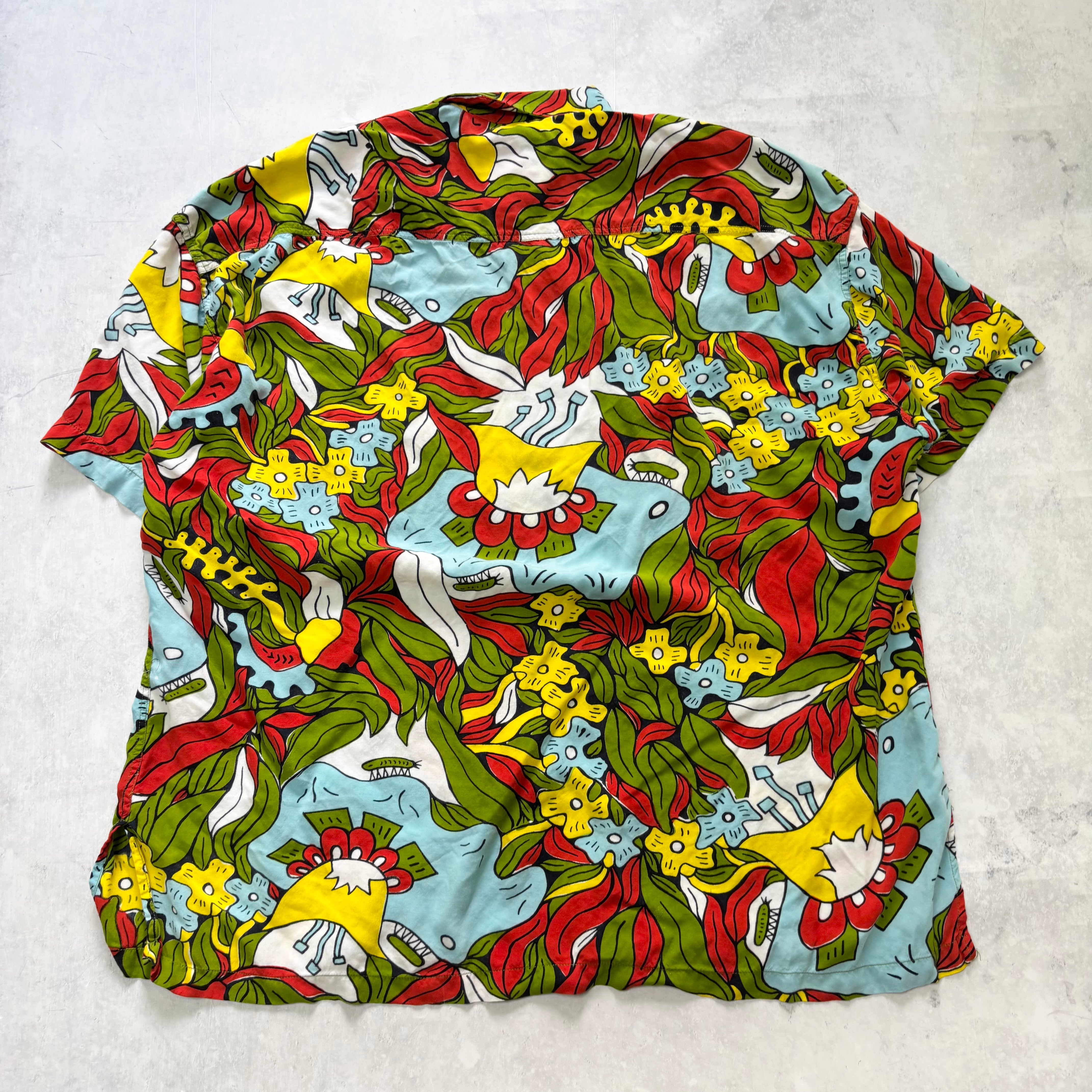 Vintage Hawaiian Shirt Mens XL Multi Floral Aloha Short Sleeve (E)