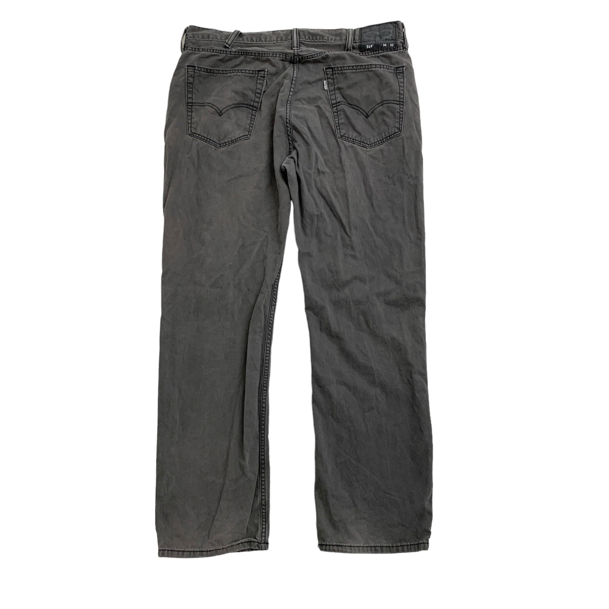 Levis 514 Trousers W38 L32 Mens Grey Regular Straight Fit Cotton Pants