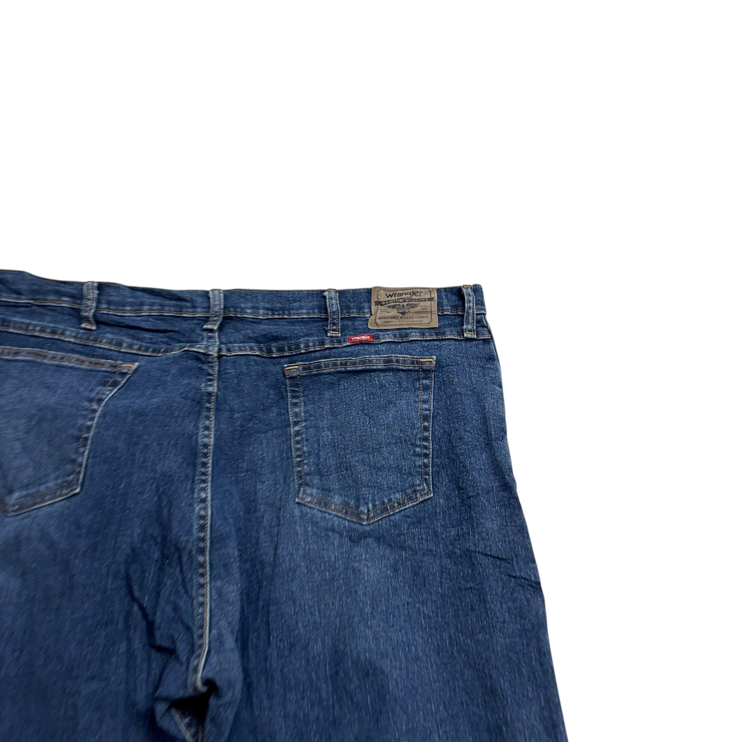 Wrangler Jeans W44 L29 Mens Dark Blue Relaxed Straight Fit Stretch Denim (F)