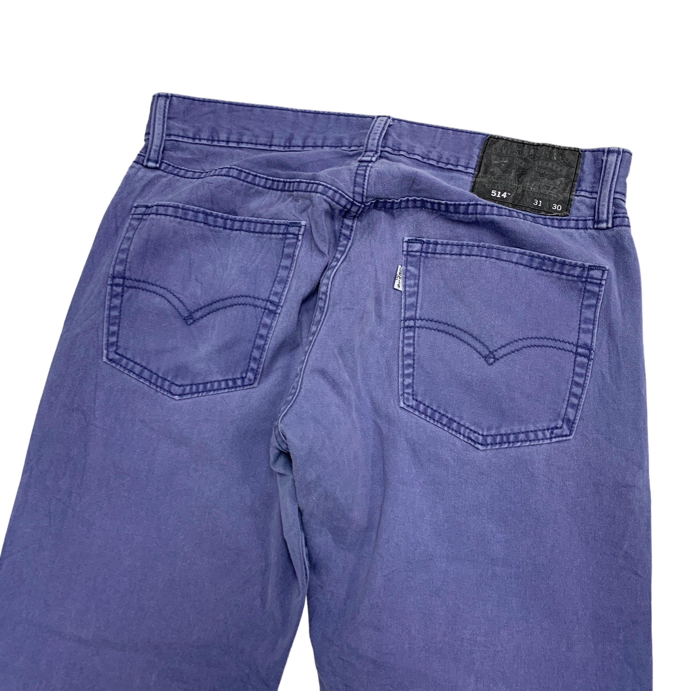 Levis 514 Trousers W31 L30 Mens Purple Regular Straight Fit Cotton Pants