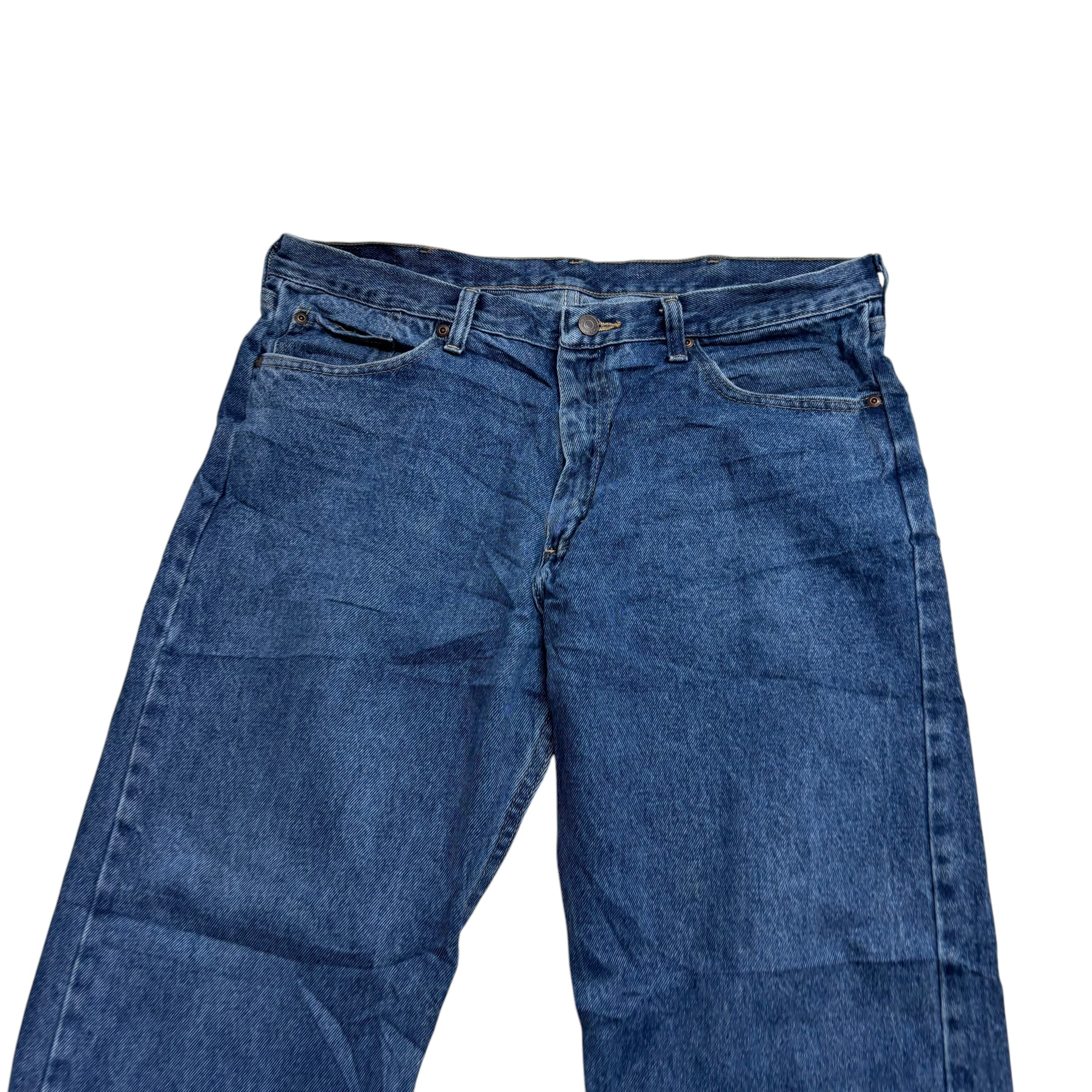 Wrangler Jeans W36 L30 Mens Mid Blue Relaxed Straight Fit Baggy Denim (E)