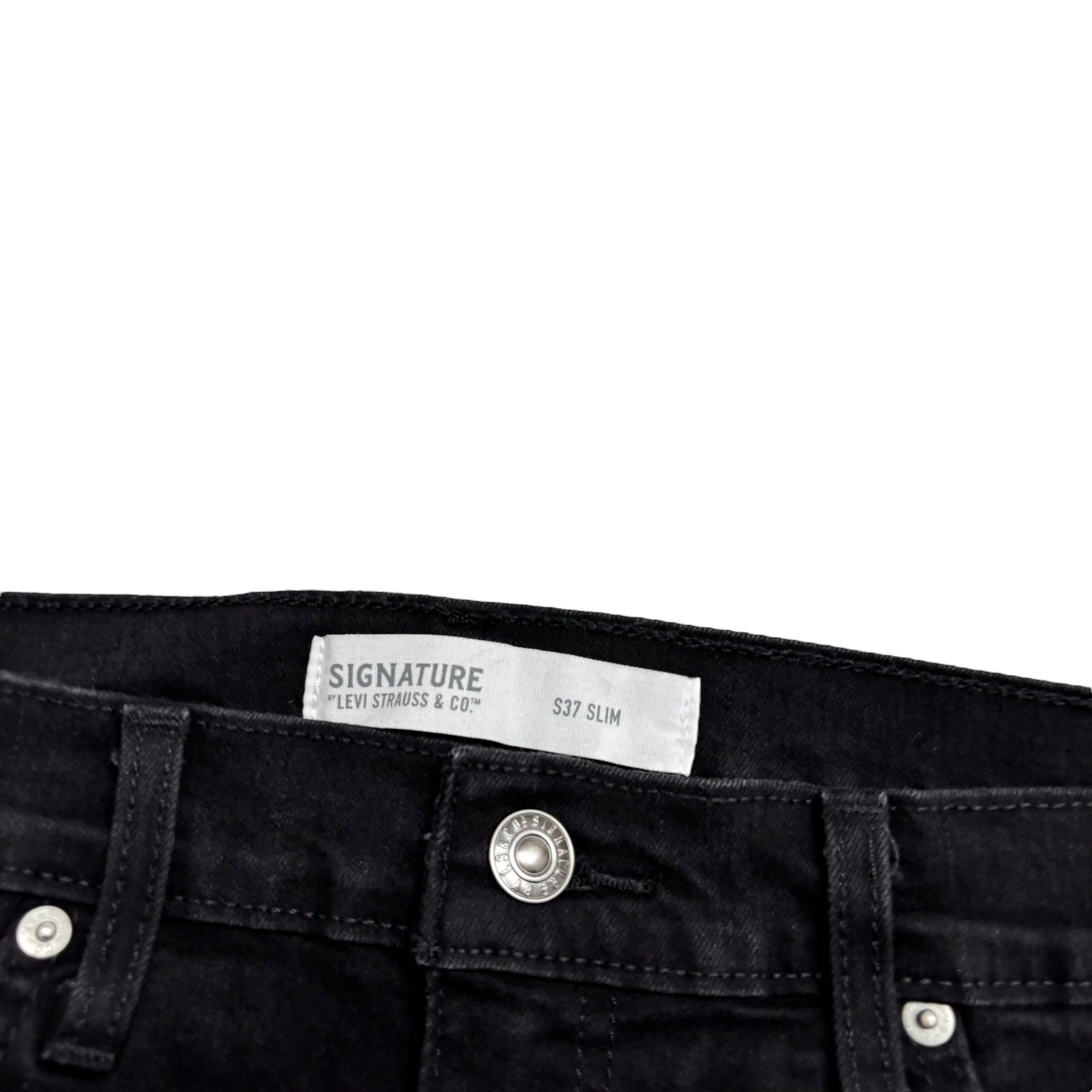 Levis Signature Jeans W34 L32 Mens Black Slim Fit Stretch Denim (E)