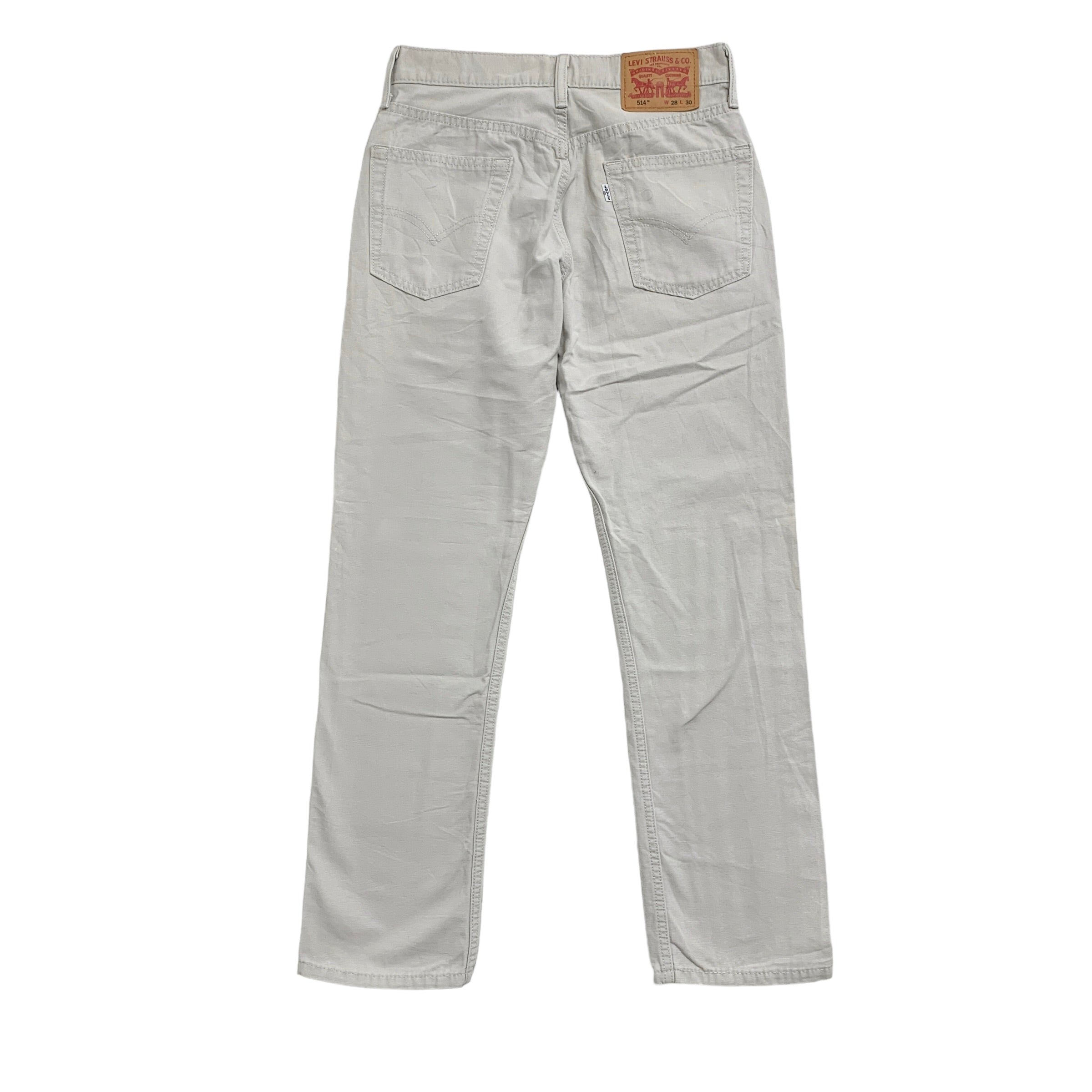 Levis 514 Trousers W28 L30 Mens Cream Regular Straight Fit Pants