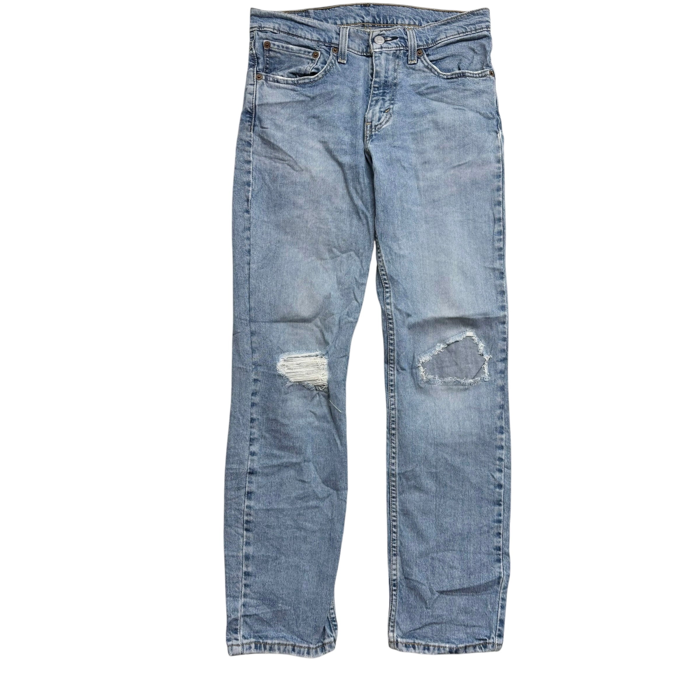 Levis 511 Jeans W31 L30 Mens Light Blue Slim Fit Distressed Stretch Denim