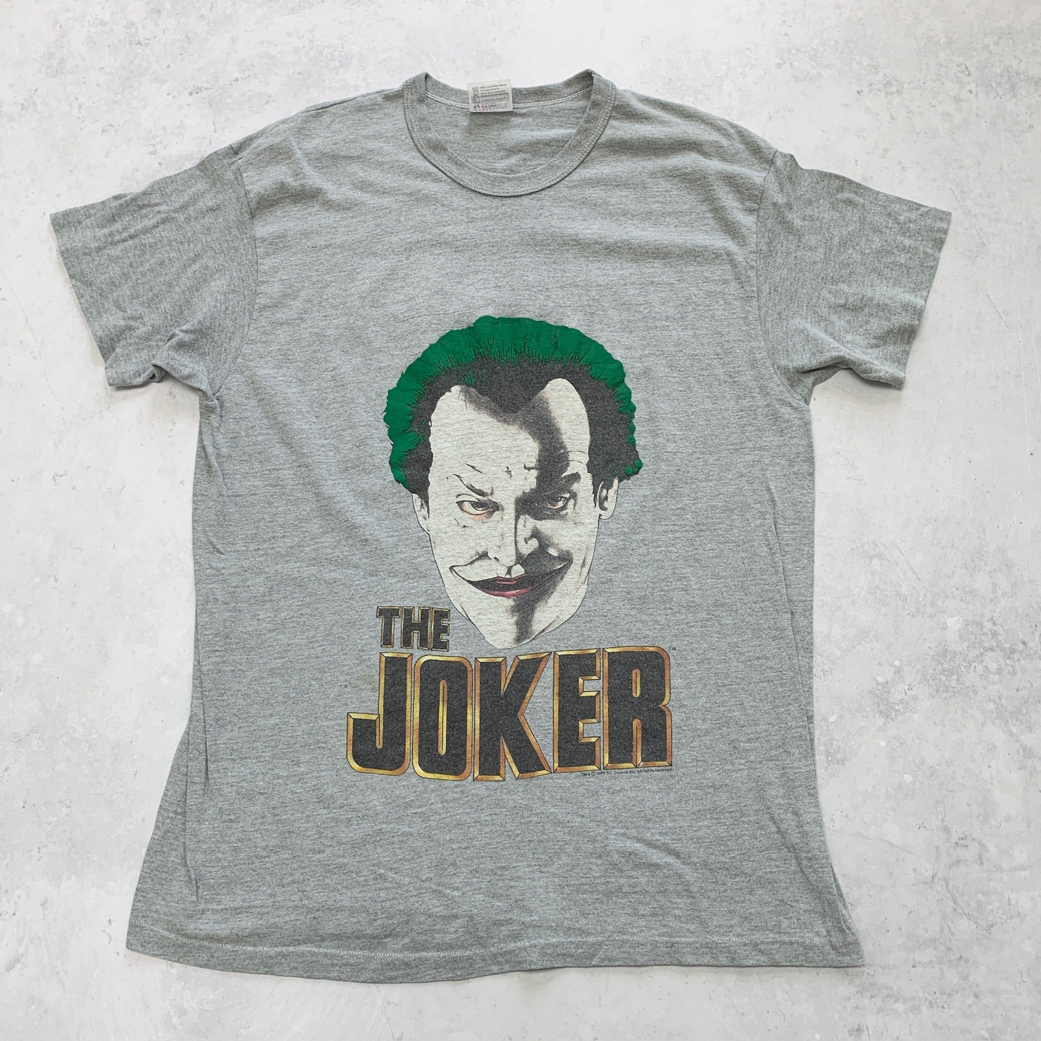 Vintage T Shirt Mens XL Grey The Joker Batman Single Stitch Movie Promo Film