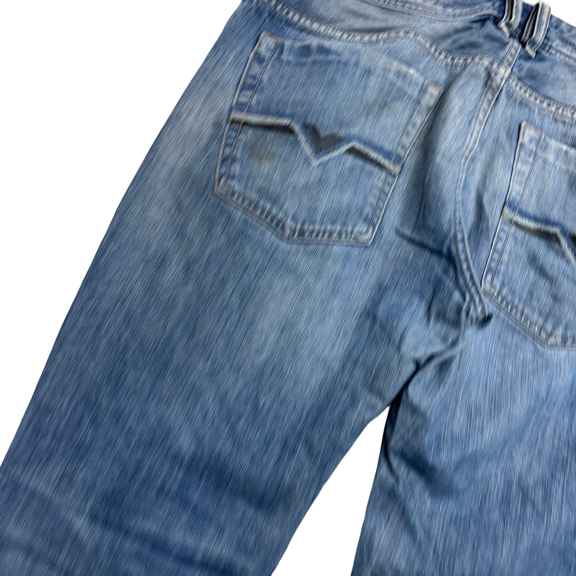 Diesel Zatiny Jeans W34 L30 Mens Mid Blue Regular Bootcut Fit Denim (F)