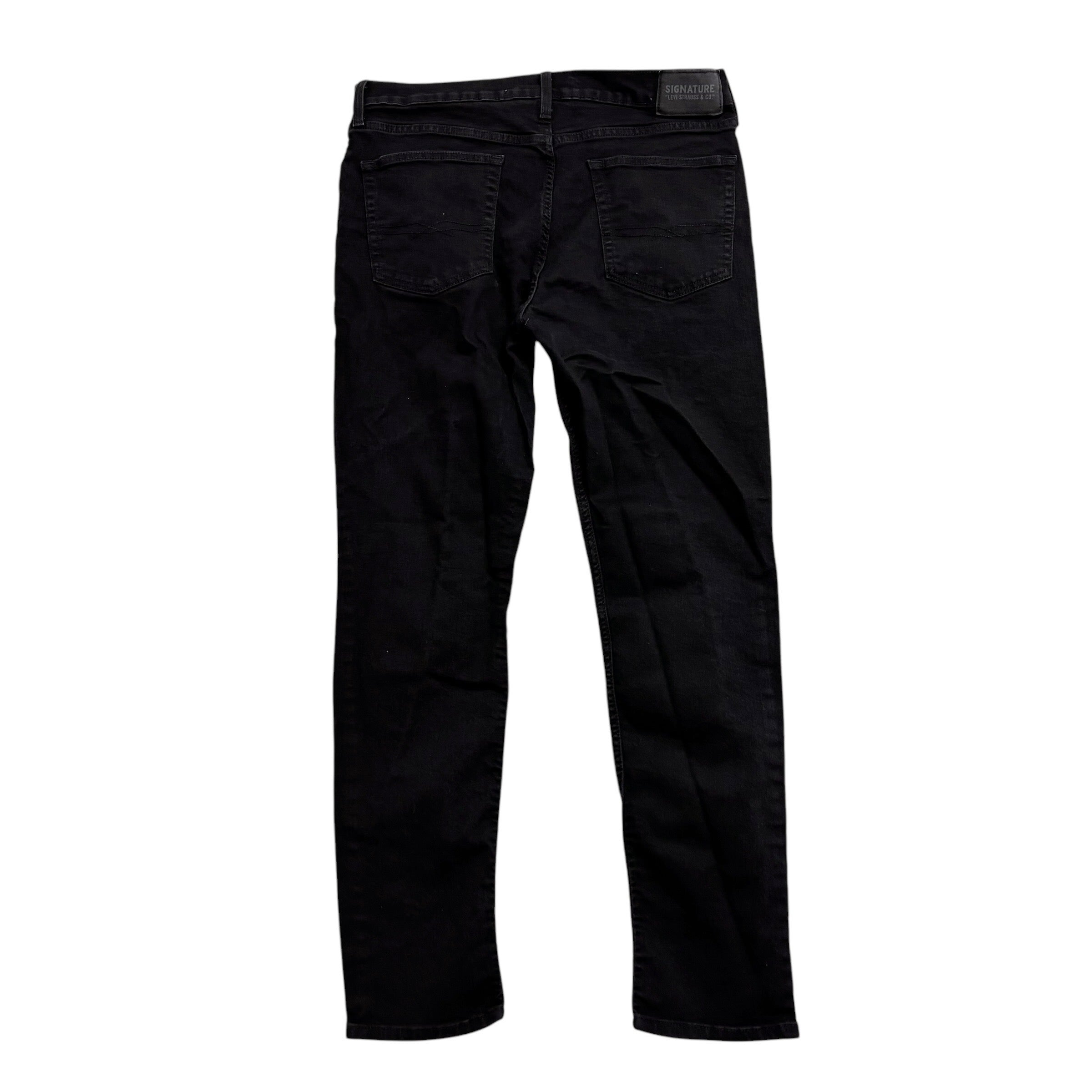 Levis Signature Jeans W34 L32 Mens Black Slim Fit Stretch Denim (E)