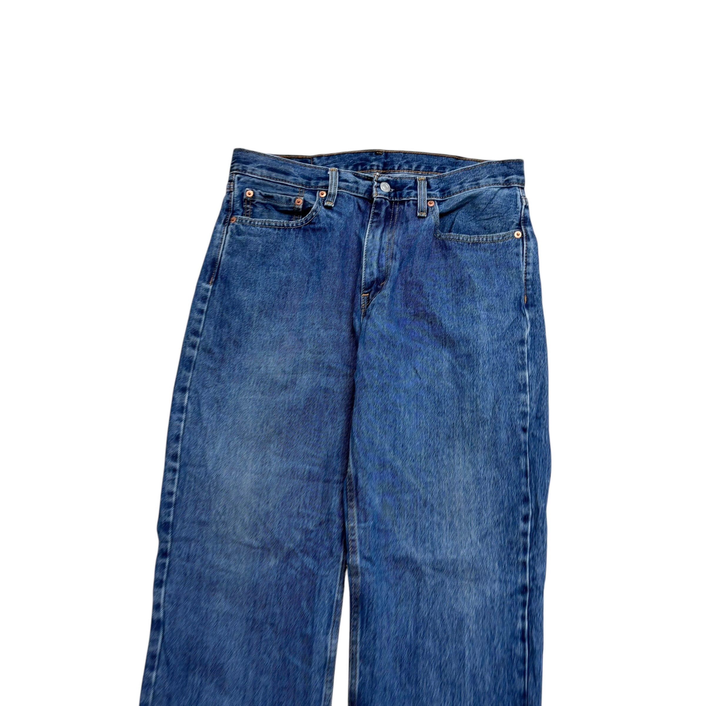 Levis 550 Jeans W33 L32 Mens Mid Blue Relaxed Straight Fit Denim (E)