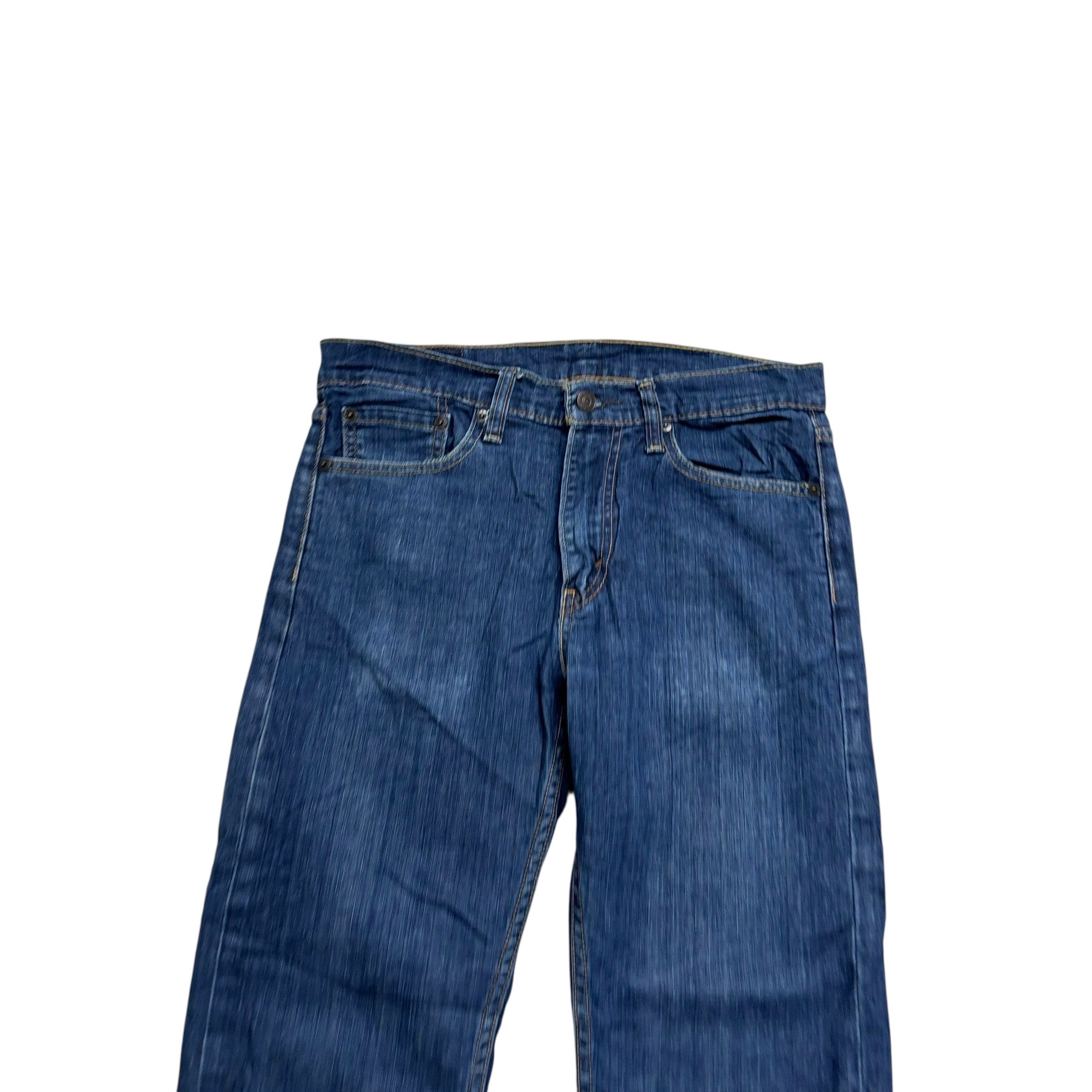Levis 513 Jeans W31 L32 Mens Dark Blue Slim Straight Fit Stretch Denim (E)