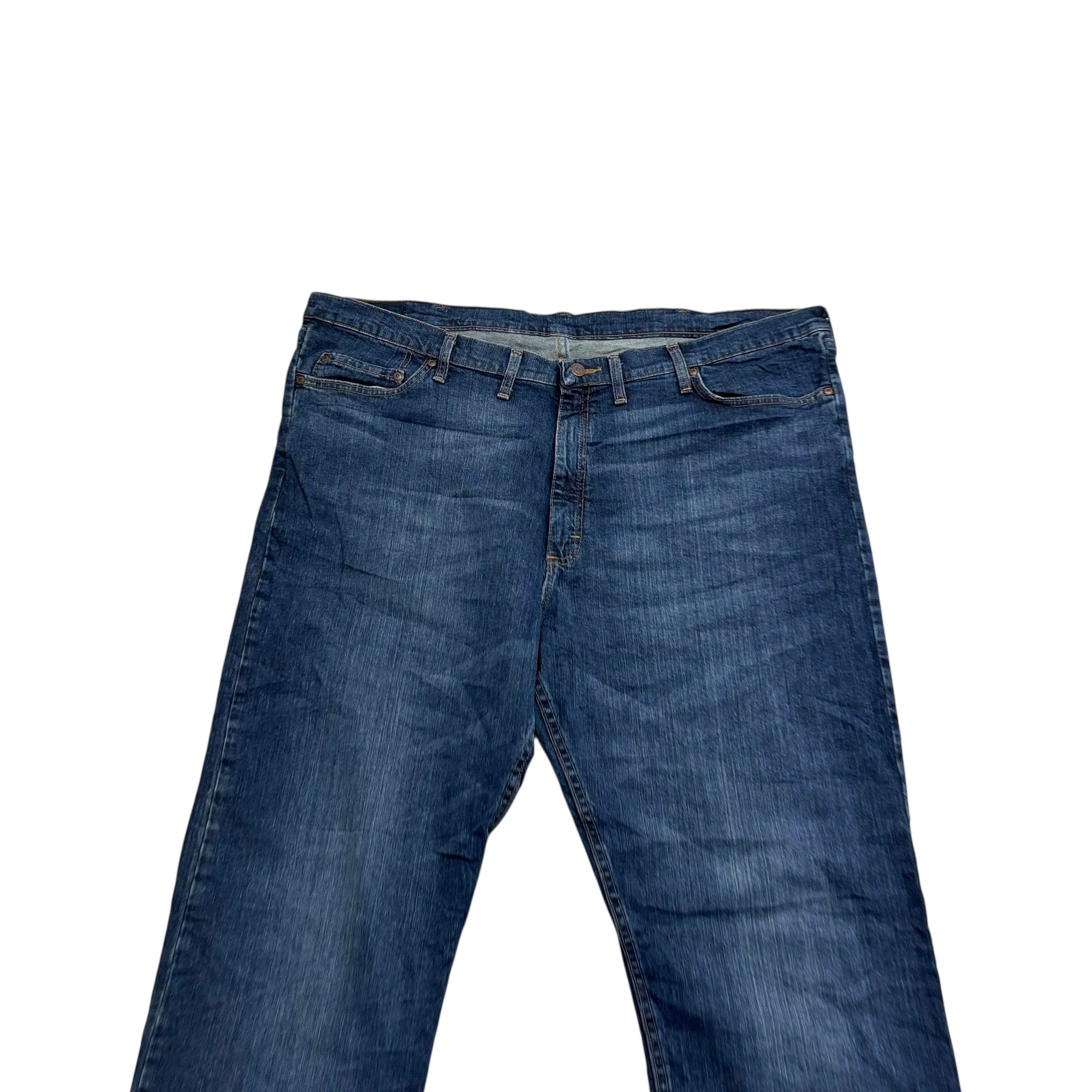 Wrangler Jeans W44 L30 Mens Dark Blue Relaxed Straight Fit Stretch Denim (E)