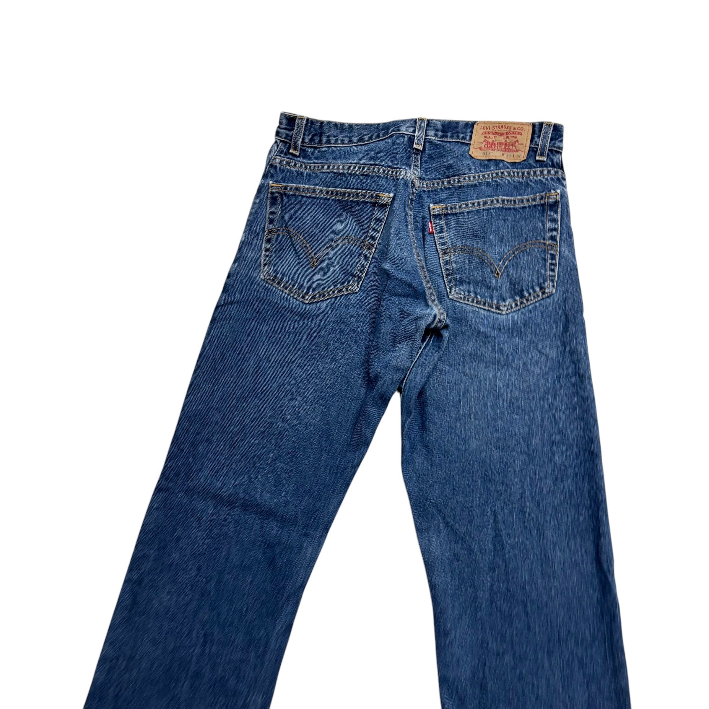 Levis 517 Jeans W32 L36 Mens Mid Blue Regular Bootcut Fit Vintage Denim (E)