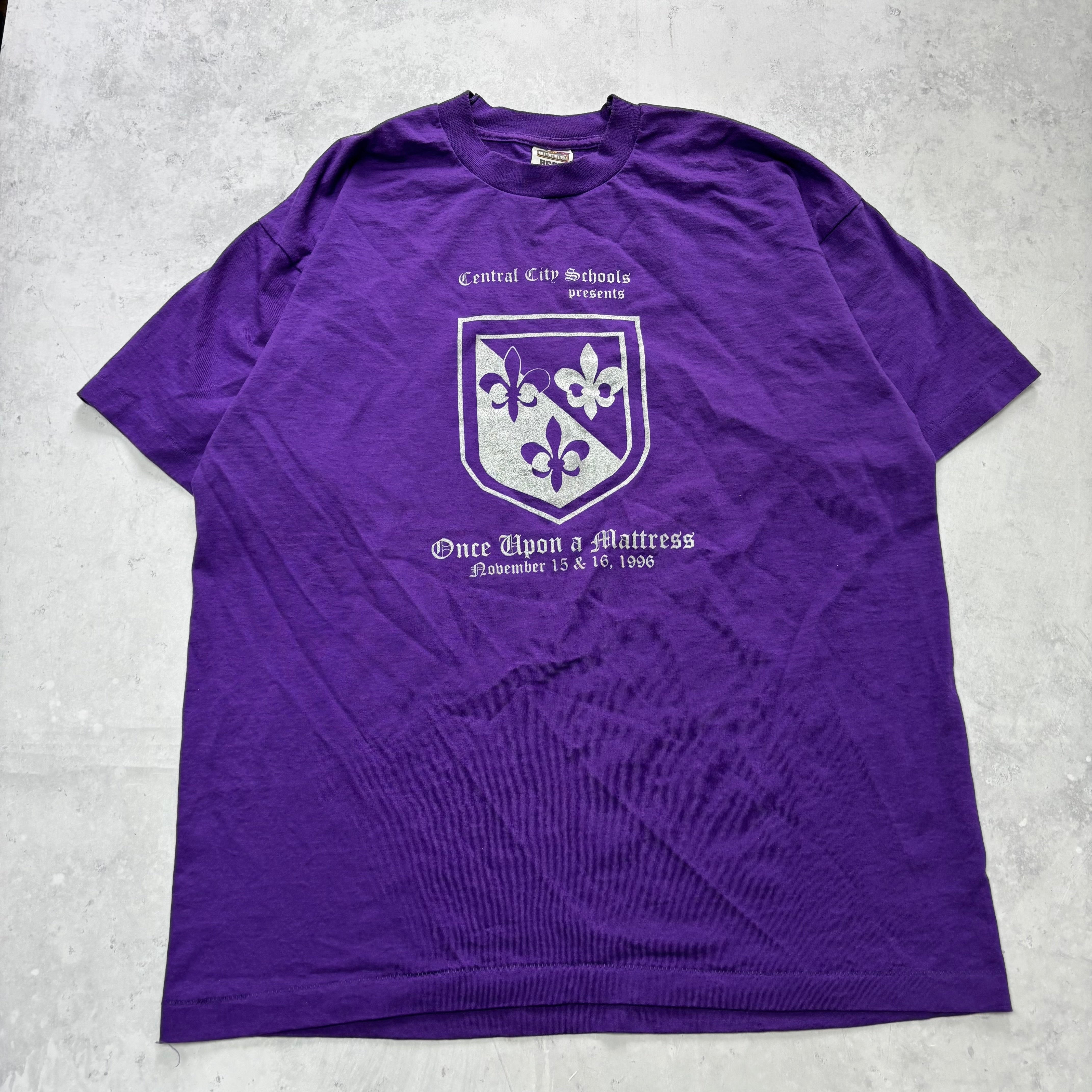 Vintage T Shirt Mens XL Purple Single Stitch Graphic Print 90s USA Theatre (E)