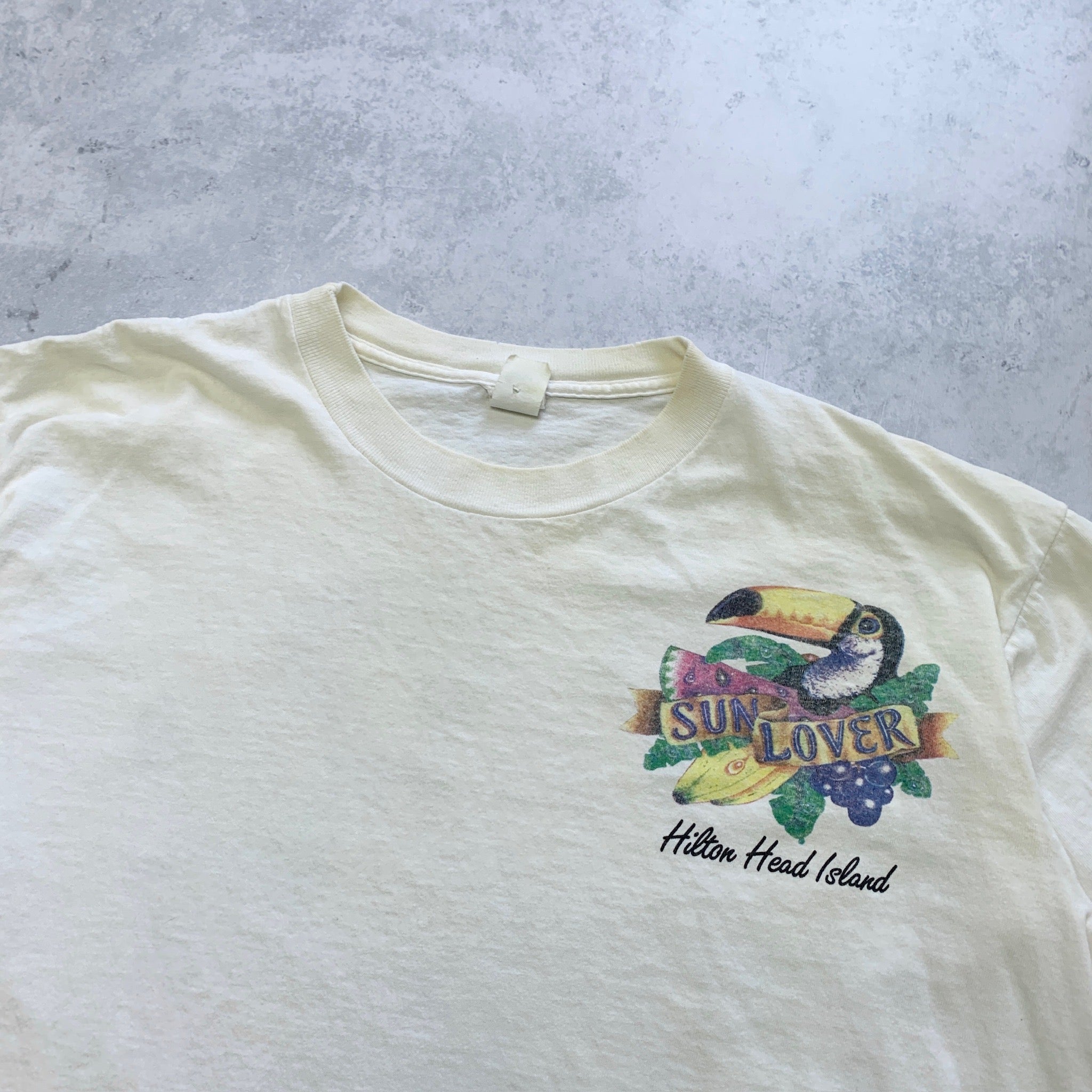 Vintage T Shirt Mens Large White Single Stitch Graphic Print 90s USA Tourist