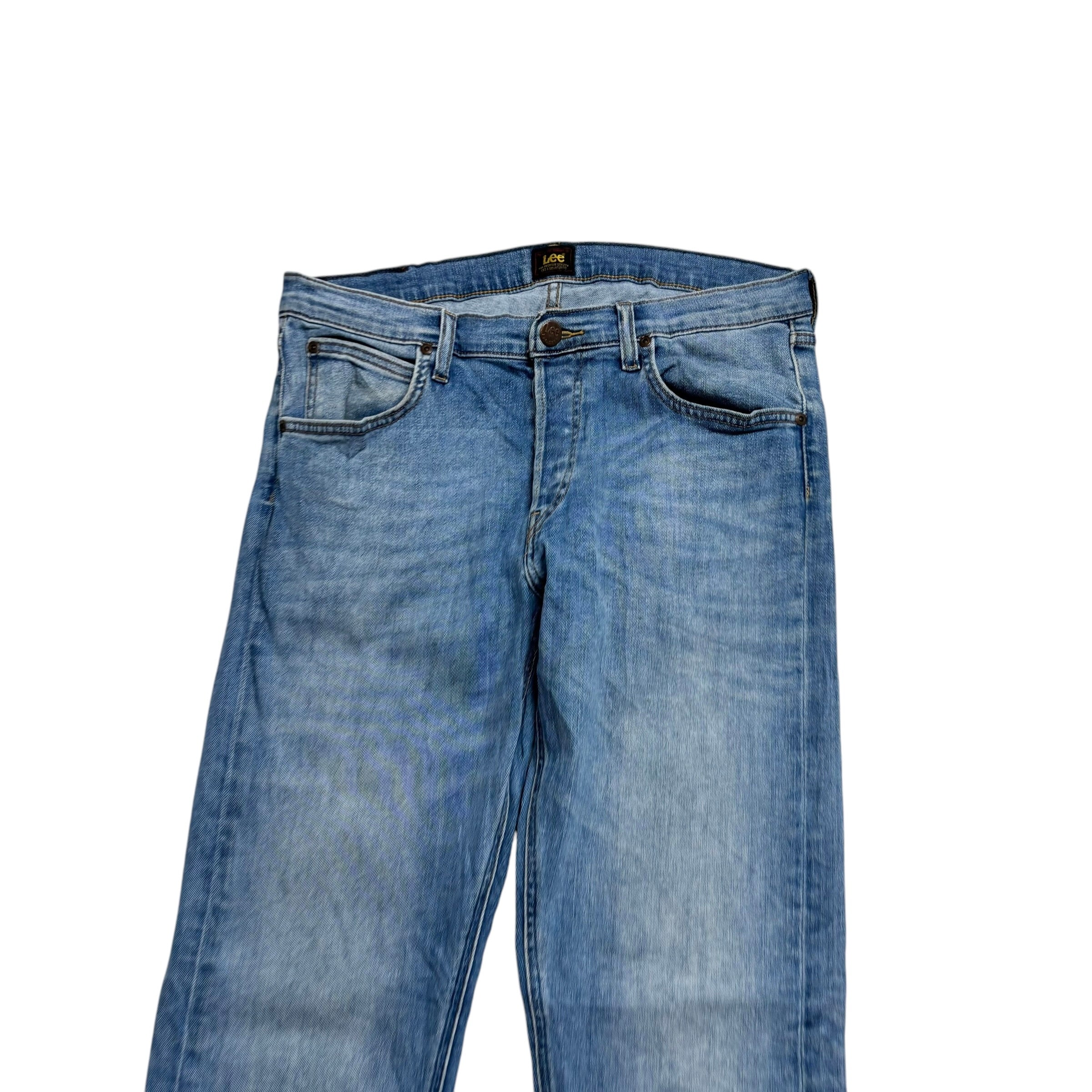 Lee Jeans W32 L34 Mens Light Blue Slim Fit Stretch Denim