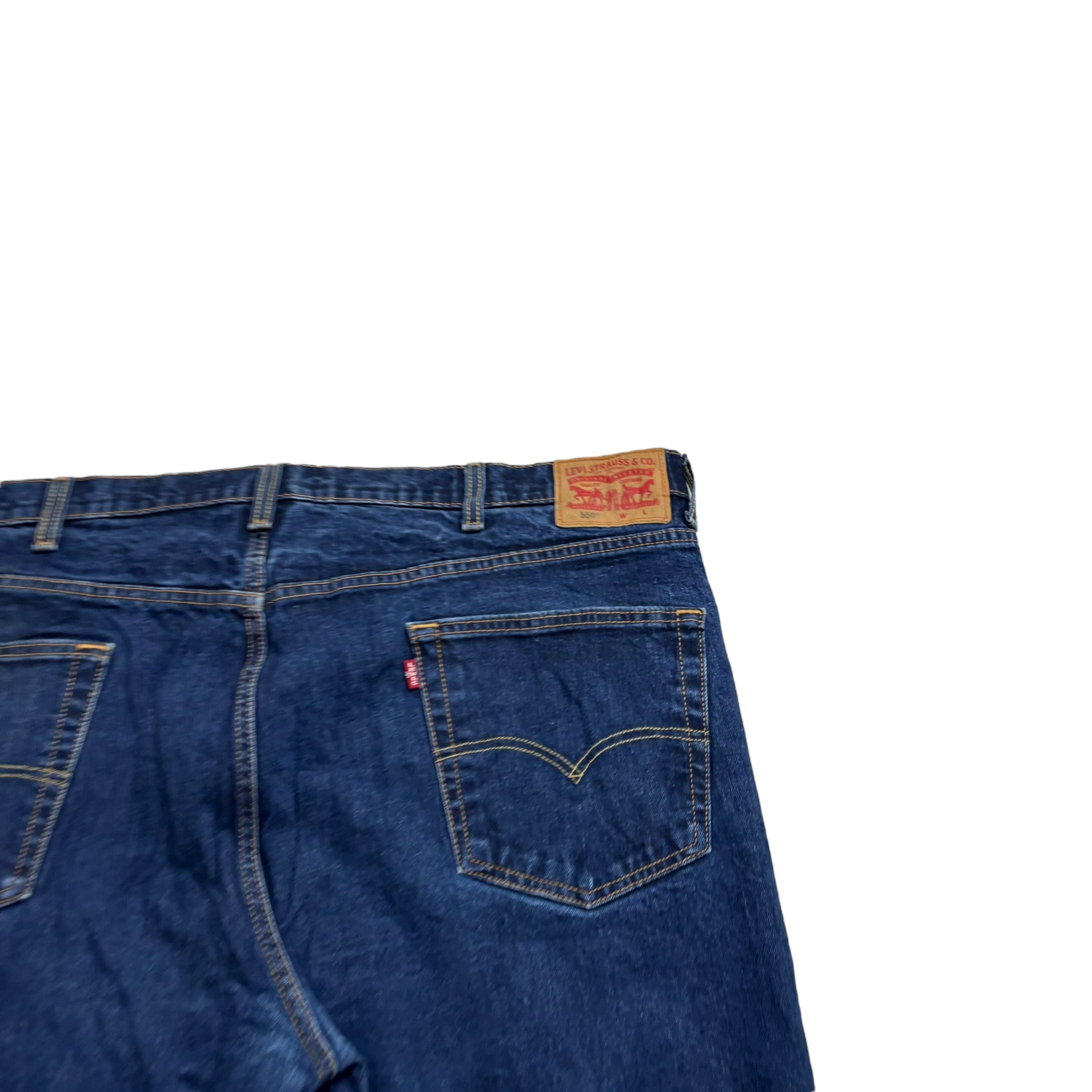 Levis 550 Jeans W46 L30 Mens Dark Blue Relaxed Straight Fit Stretch Denim (E)