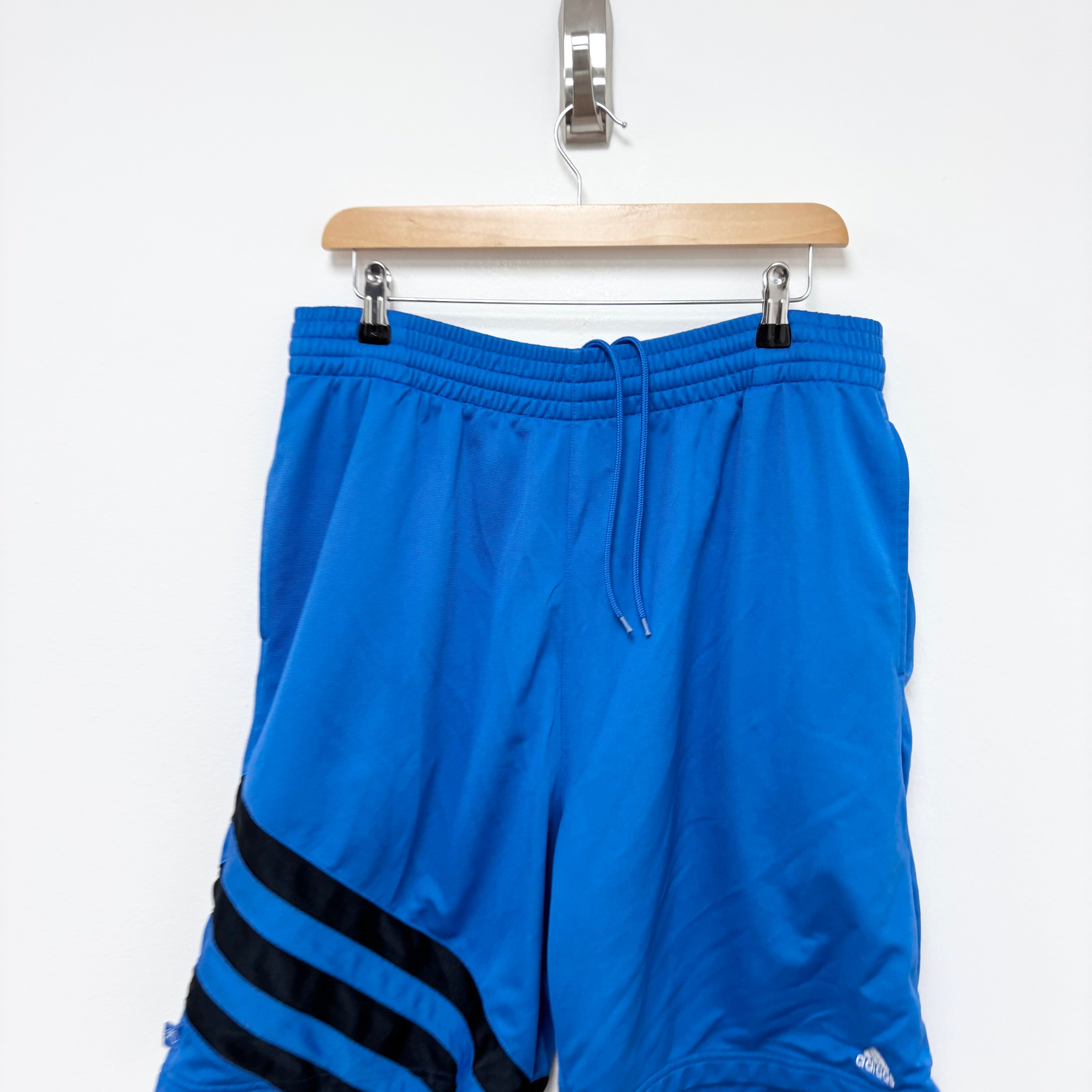 Adidas Shorts Mens Large Blue Sports Running Gym Athletic Pockets Vintage (E)