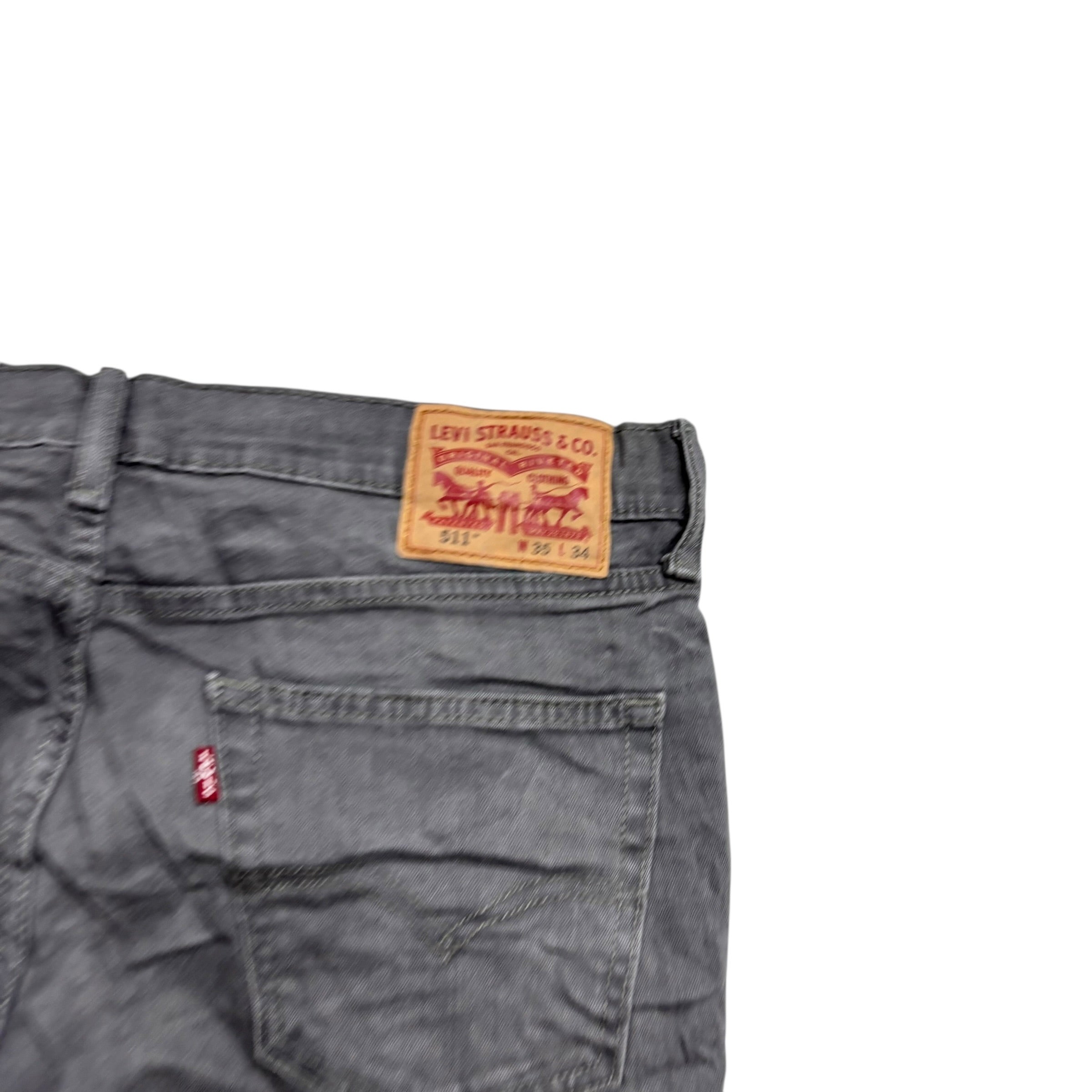Levis 511 Jeans W35 L34 Mens Grey Slim Fit Stretch Denim