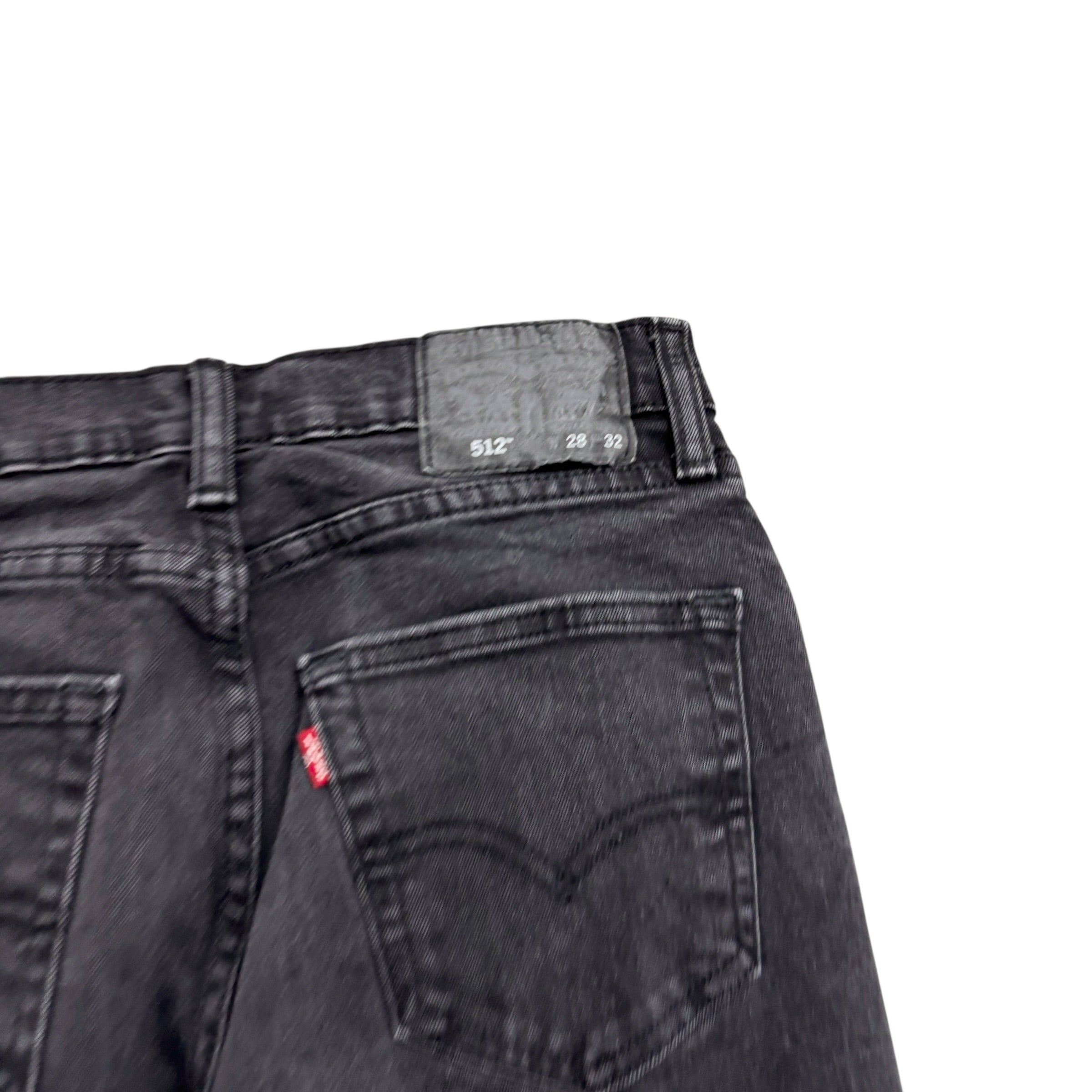 Levis 512 Jeans W28 L31 Mens Black Slim Tapered Fit Stretch Denim (E)