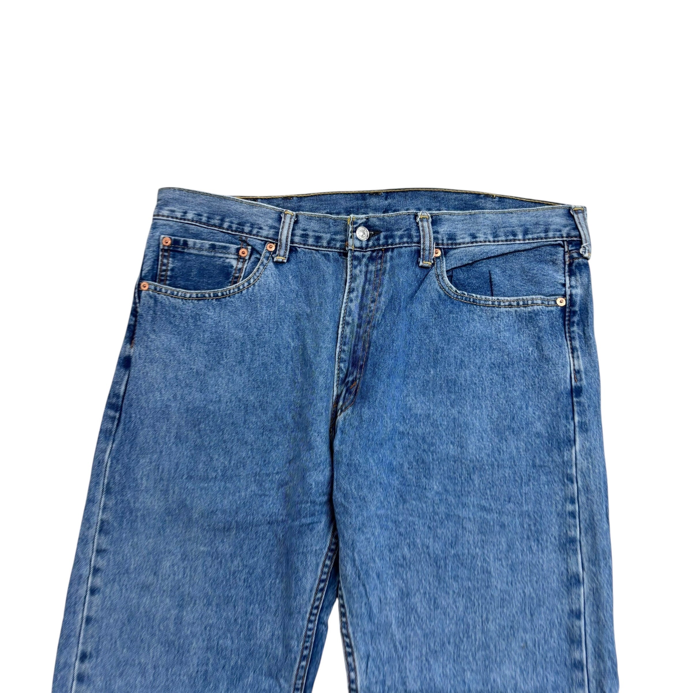 Levis 505 Jeans W38 L30 Mens Mid Blue Regular Straight Fit Denim
