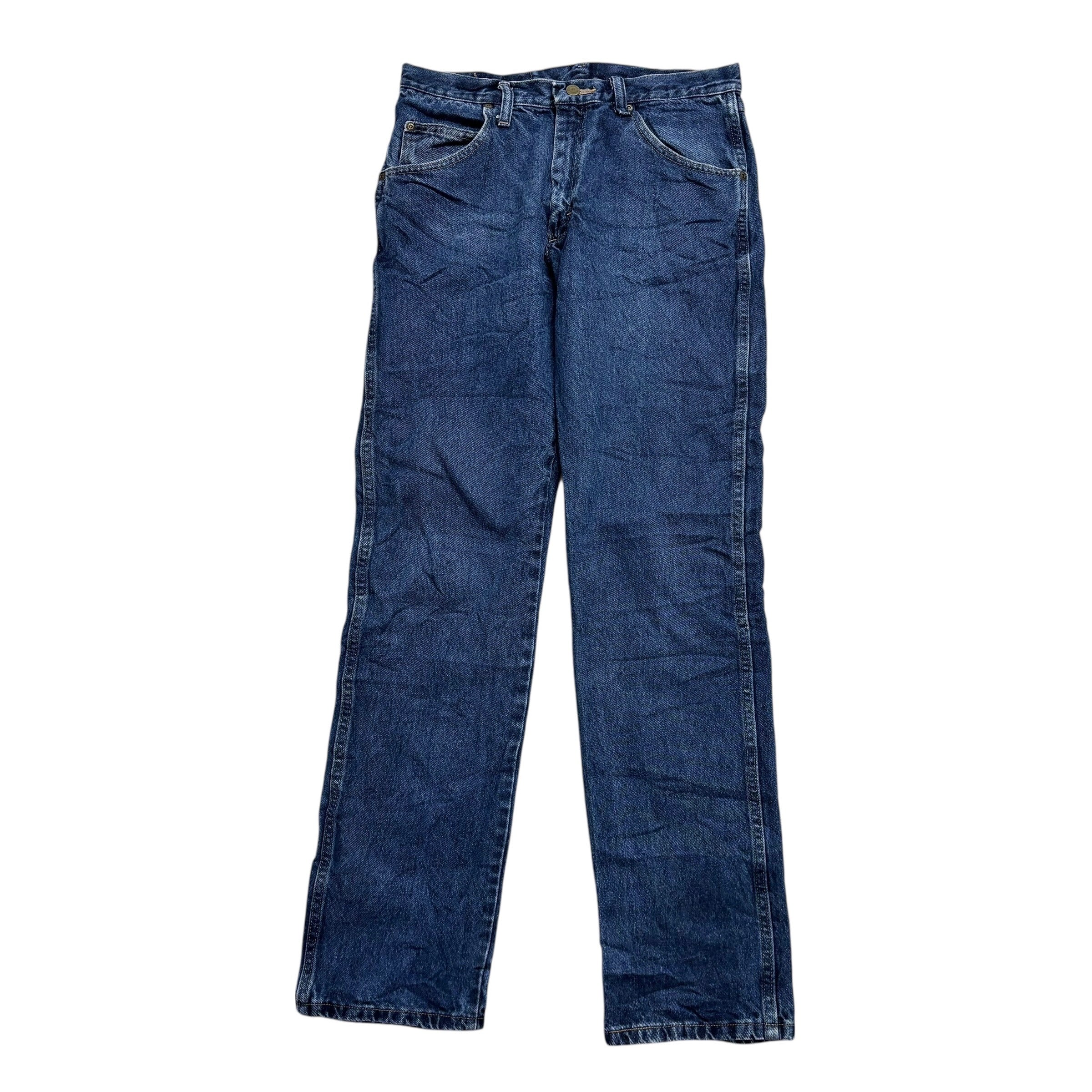 Wrangler Jeans W31 L32 Mens Mid Blue Regular Straight Fit Denim (E)