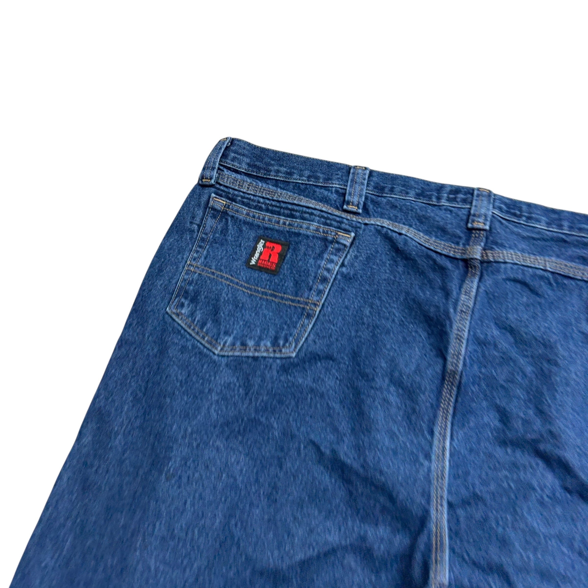 Wrangler Jeans W48 L32 Mens Mid Blue Relaxed Straight Fit Baggy Denim (E)