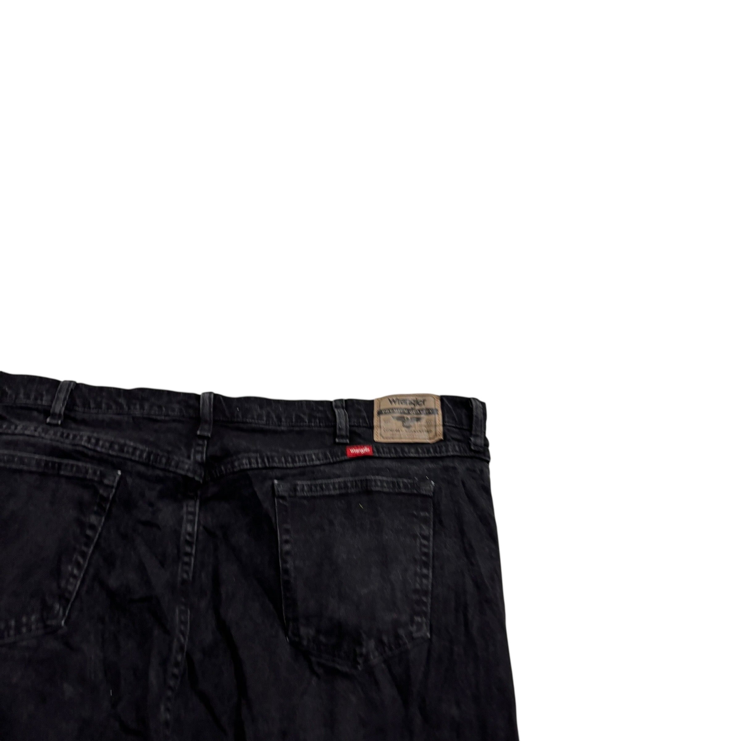 Wrangler Jeans W46 L30 Mens Black Relaxed Straight Fit Stretch Denim (E)