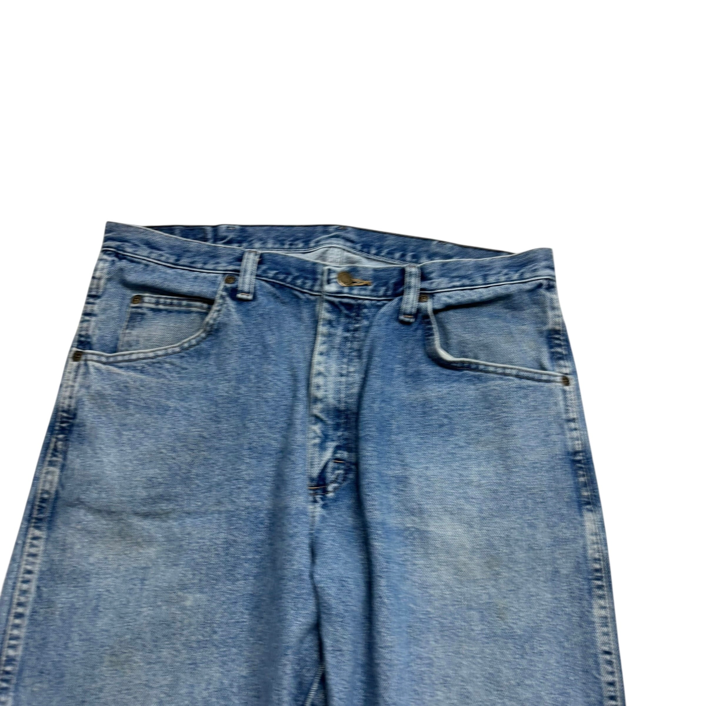 Wrangler Jeans W34 L34 Mens Mid Blue Regular Straight Fit Denim (F)