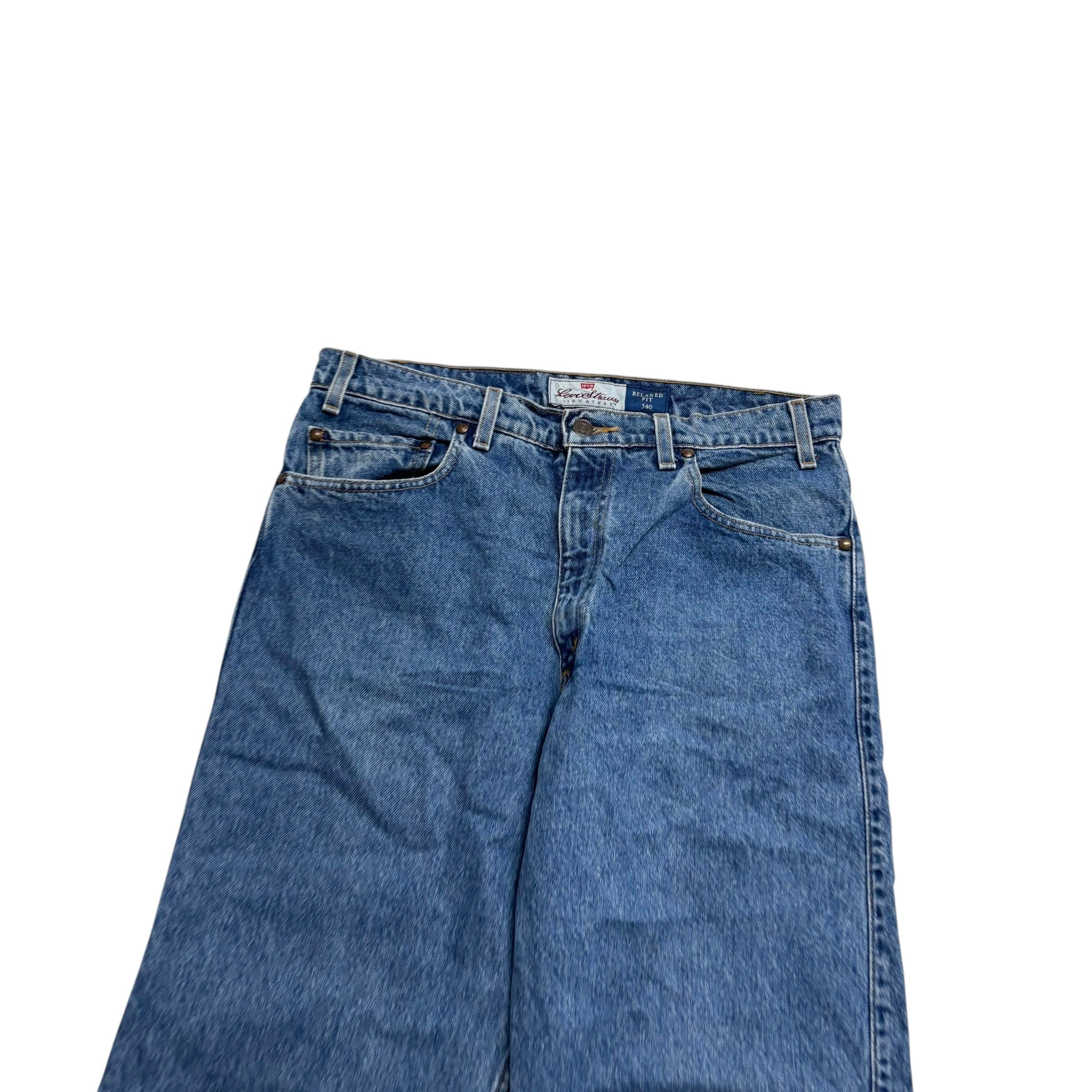 Levis 540 Jeans W34 L30 Mens Mid Blue Relaxed Straight Fit Vintage Denim (E)