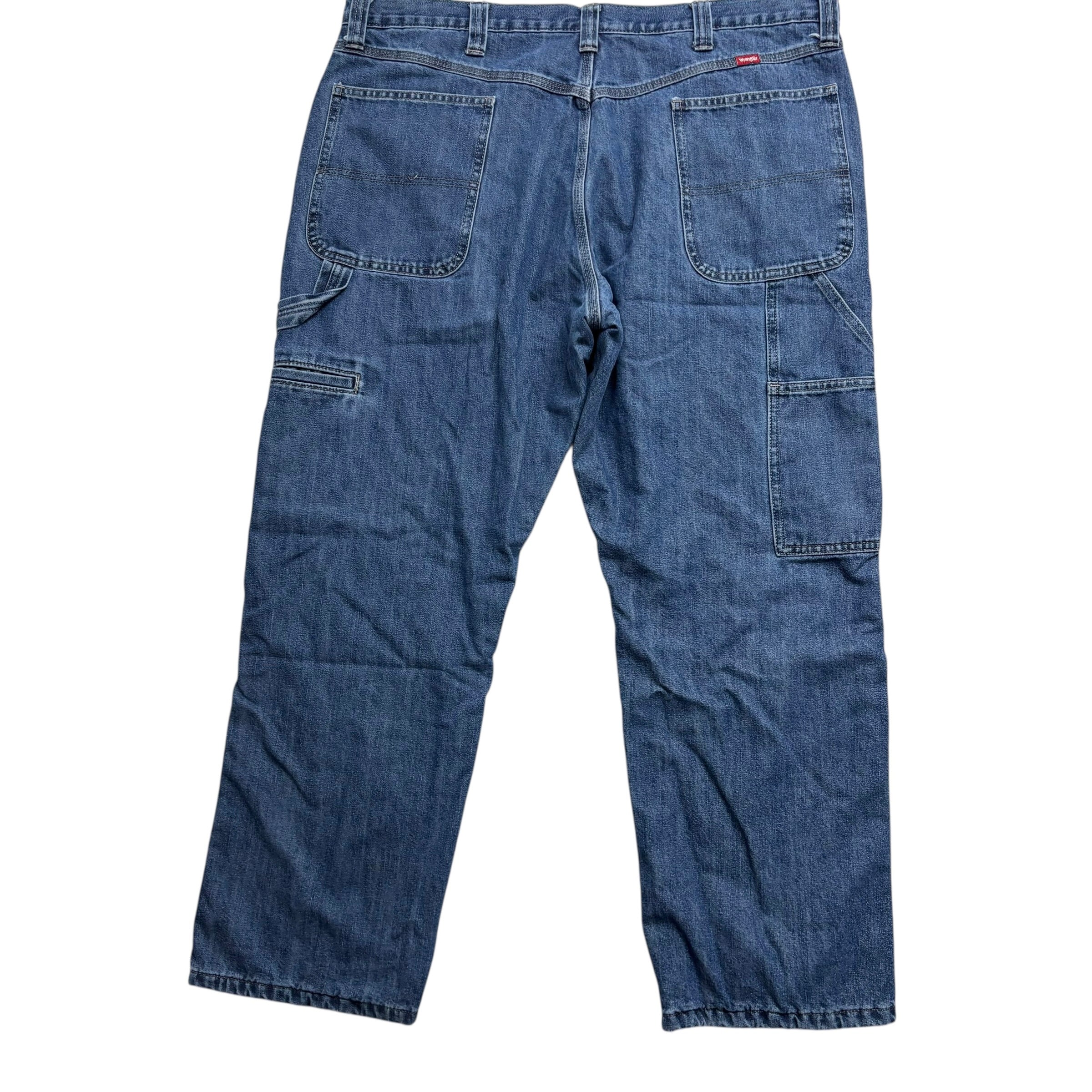 Wrangler Carpenter Jeans W40 L30 Mens Mid Blue Relaxed Baggy Fit Denim