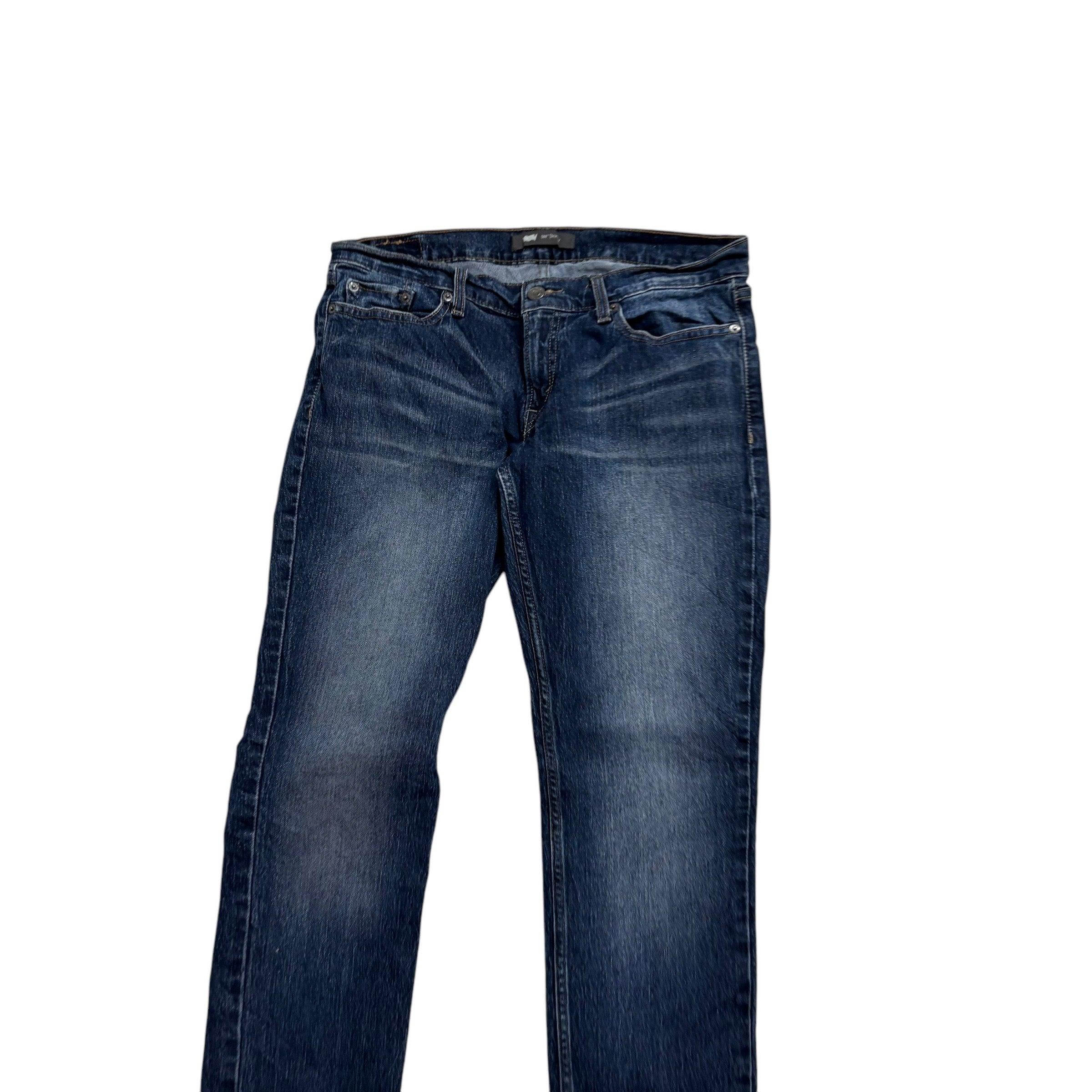 Levis 524 Jeans W30 L32 Womens Dark Blue Skinny Fit Stretch Denim (E)