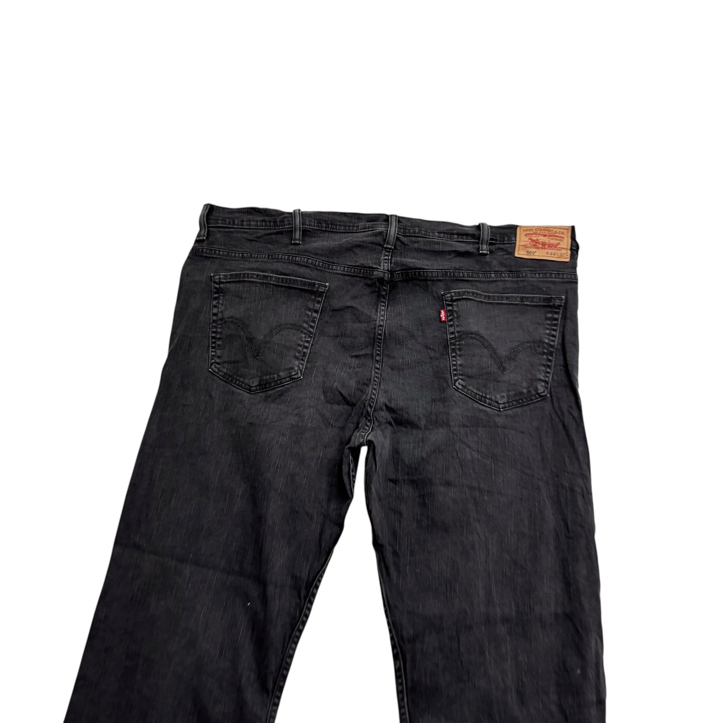Levis 569 Jeans W44 L31 Mens Black Baggy Relaxed Straight Fit Stretch Vintage