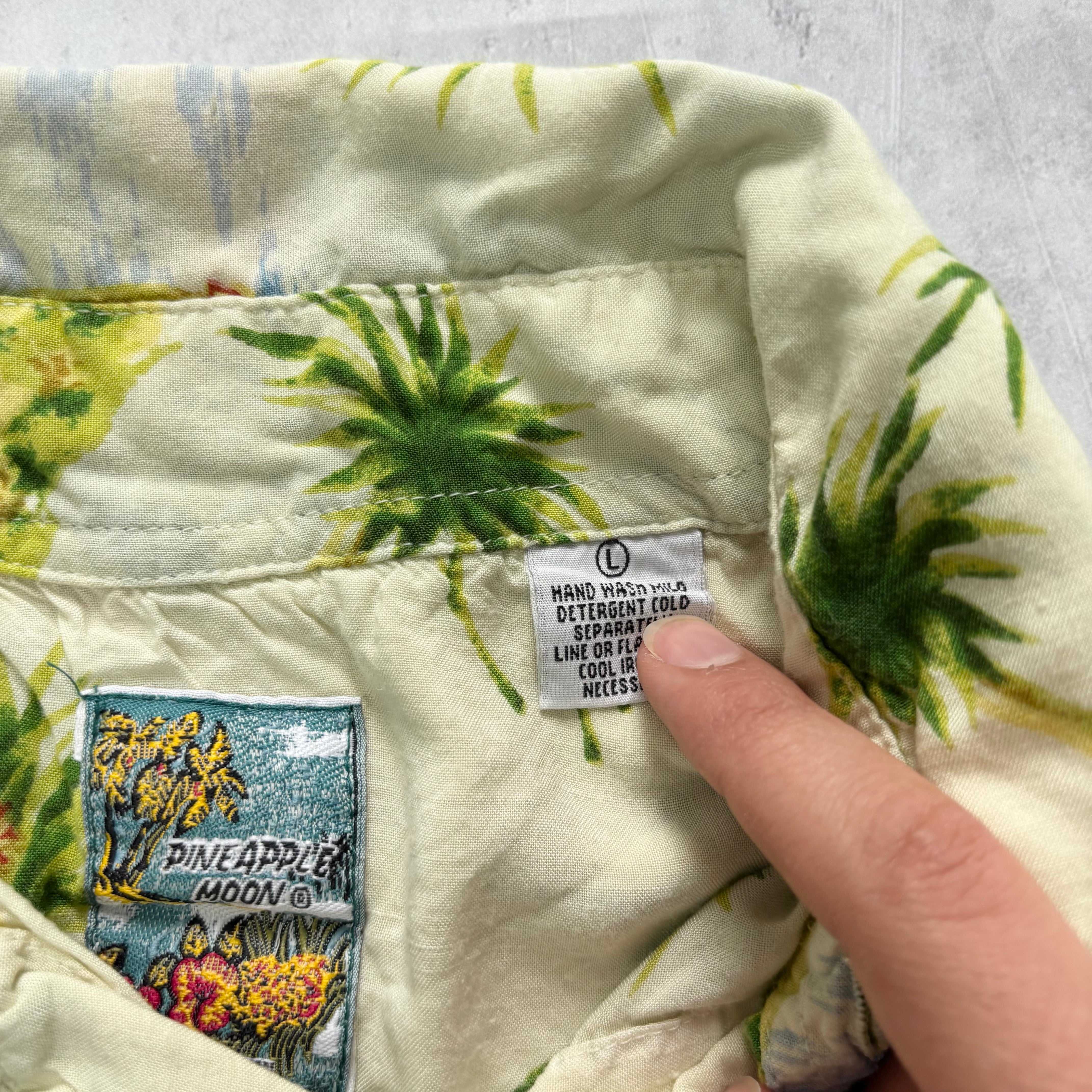 Vintage Hawaiian Shirt Mens XL Yellow Floral Aloha Short Sleeve (E)