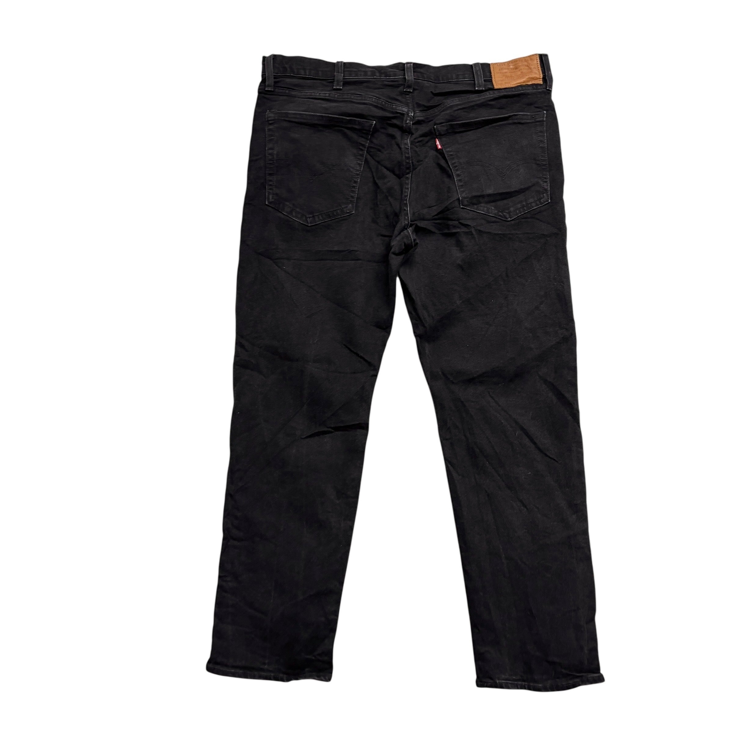 Levis 502 Jeans W38 L29 Mens Black Regular Tapered Fit Stretch Denim (E)