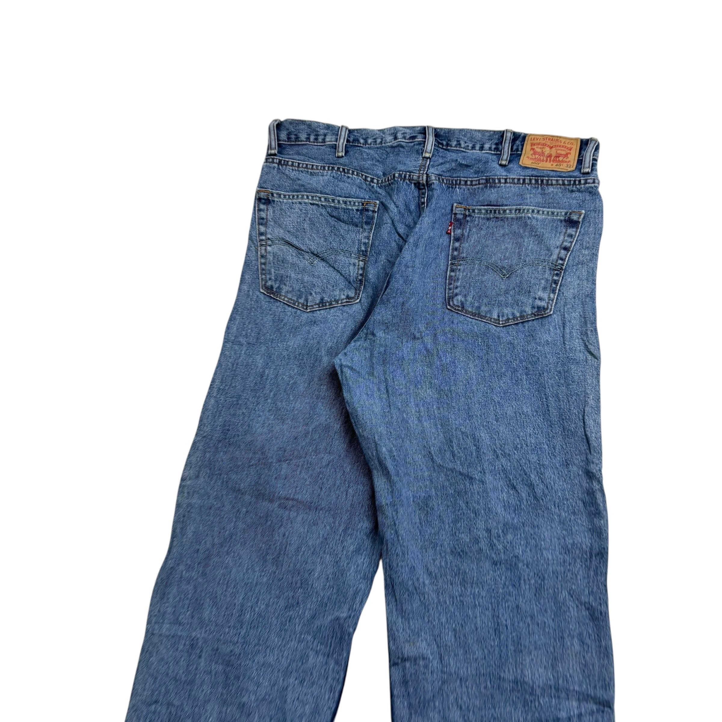 Levis 550 Jeans W40 L32 Mens Mid Blue Baggy Relaxed Straight Fit Denim (E)