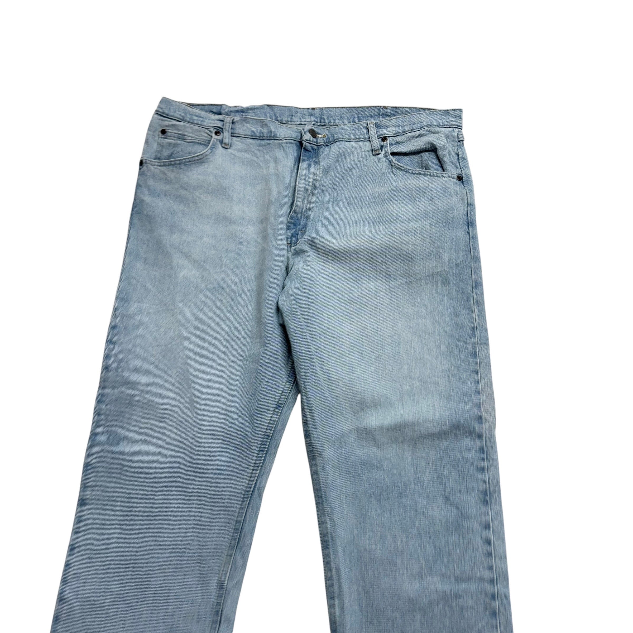 Wrangler Jeans W40 L32 Mens Light Blue Relaxed Straight Fit Stretch Denim