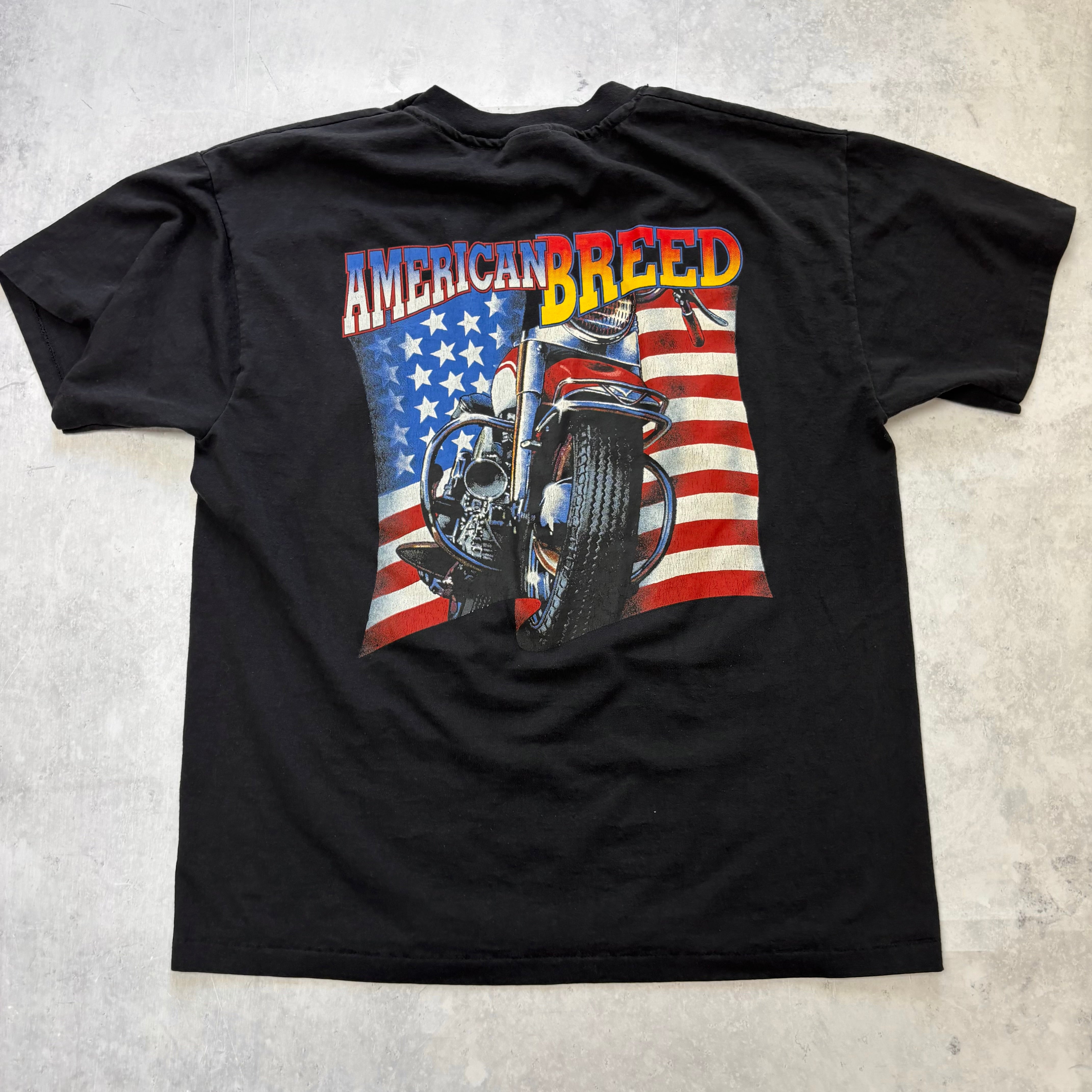 Vintage T Shirt Mens Large Black Single Stitch Graphic Print 90s USA (E)