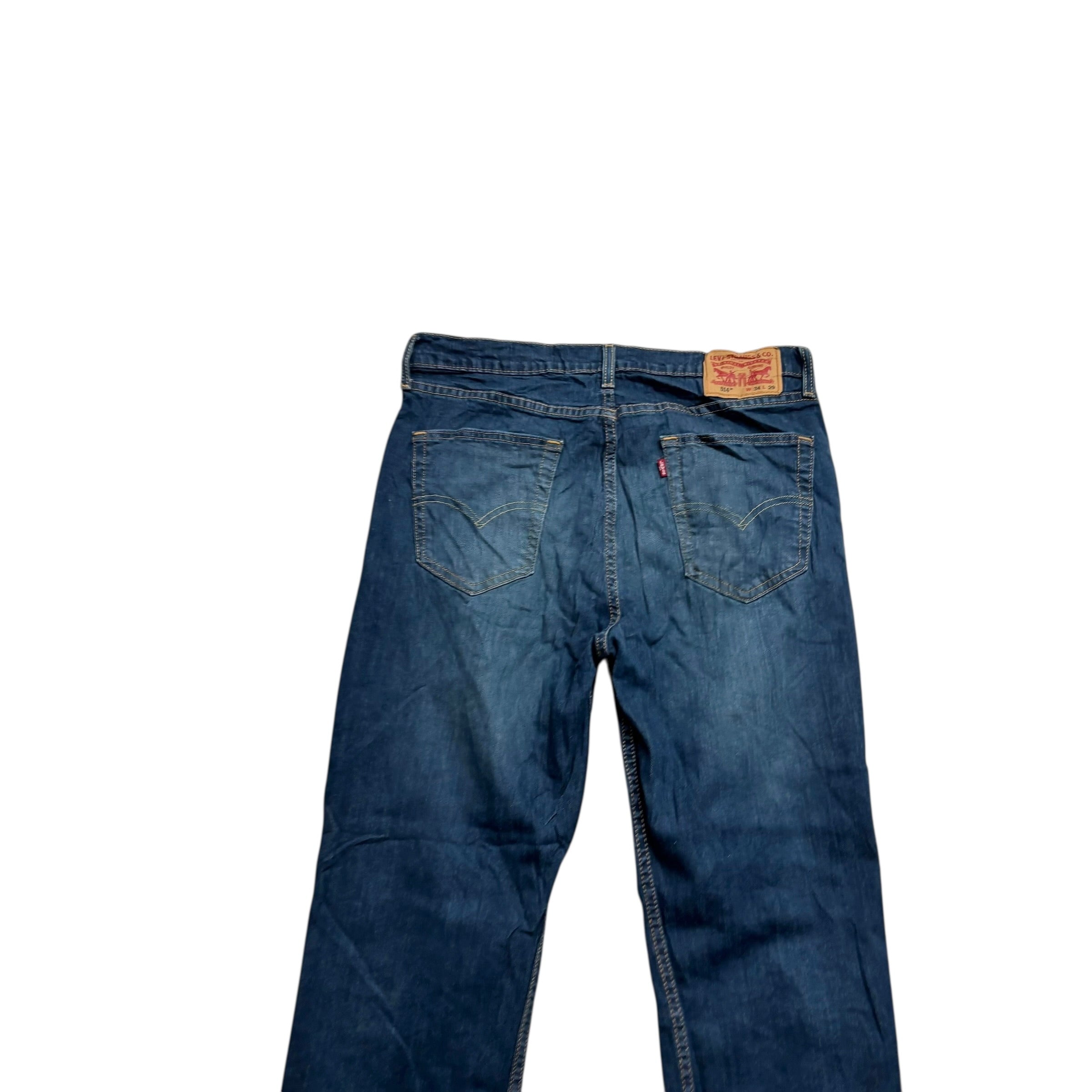 Levis 514 Jeans W34 L29 Mens Dark Blue Regular Straight Fit Stretch Denim