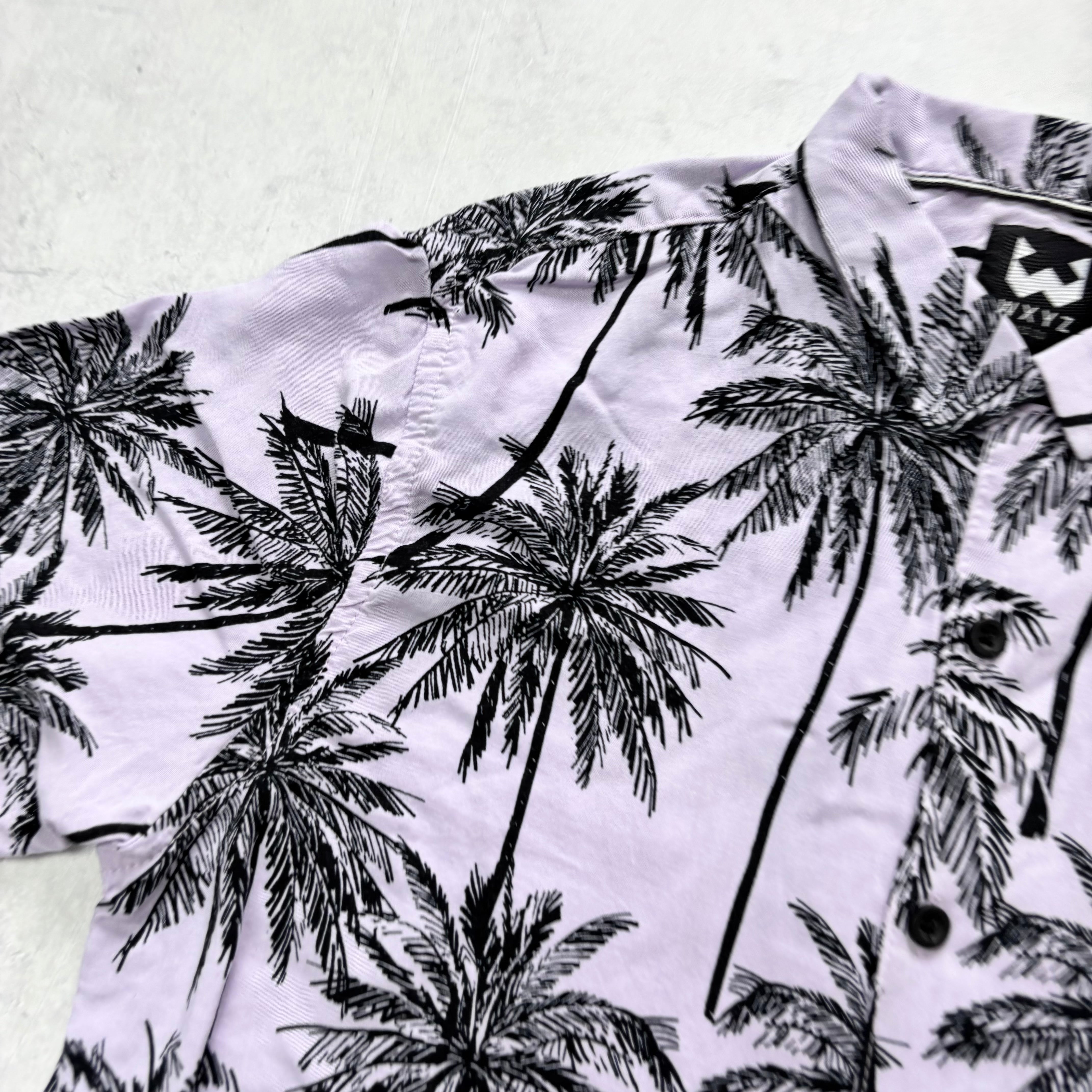 Hawaiian Shirt Mens Small Purple Floral Aloha Short Sleeve Viscose (E)