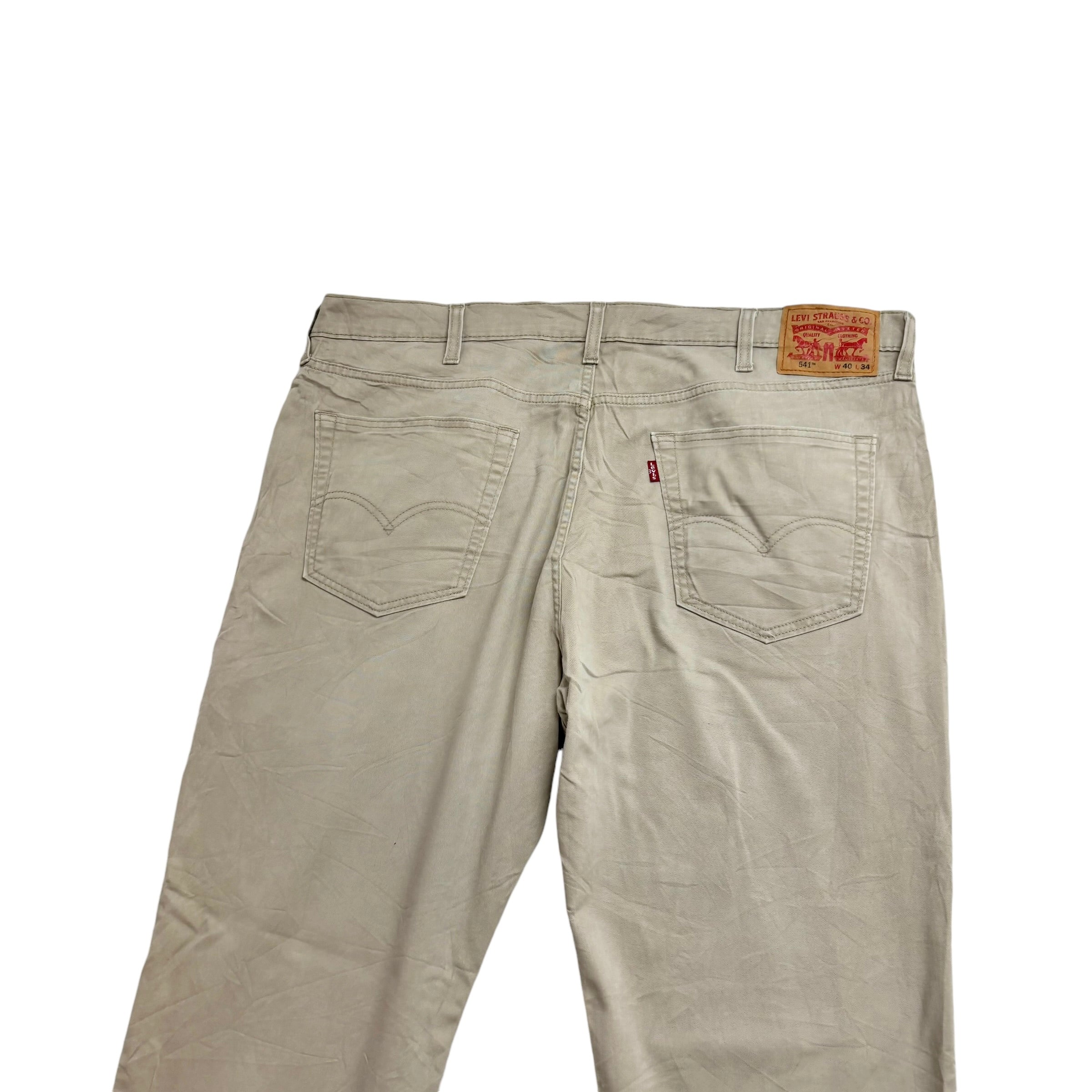 Levis 541 Trousers W40 L33 Mens Beige Stone Athletic Taper Fit Pants