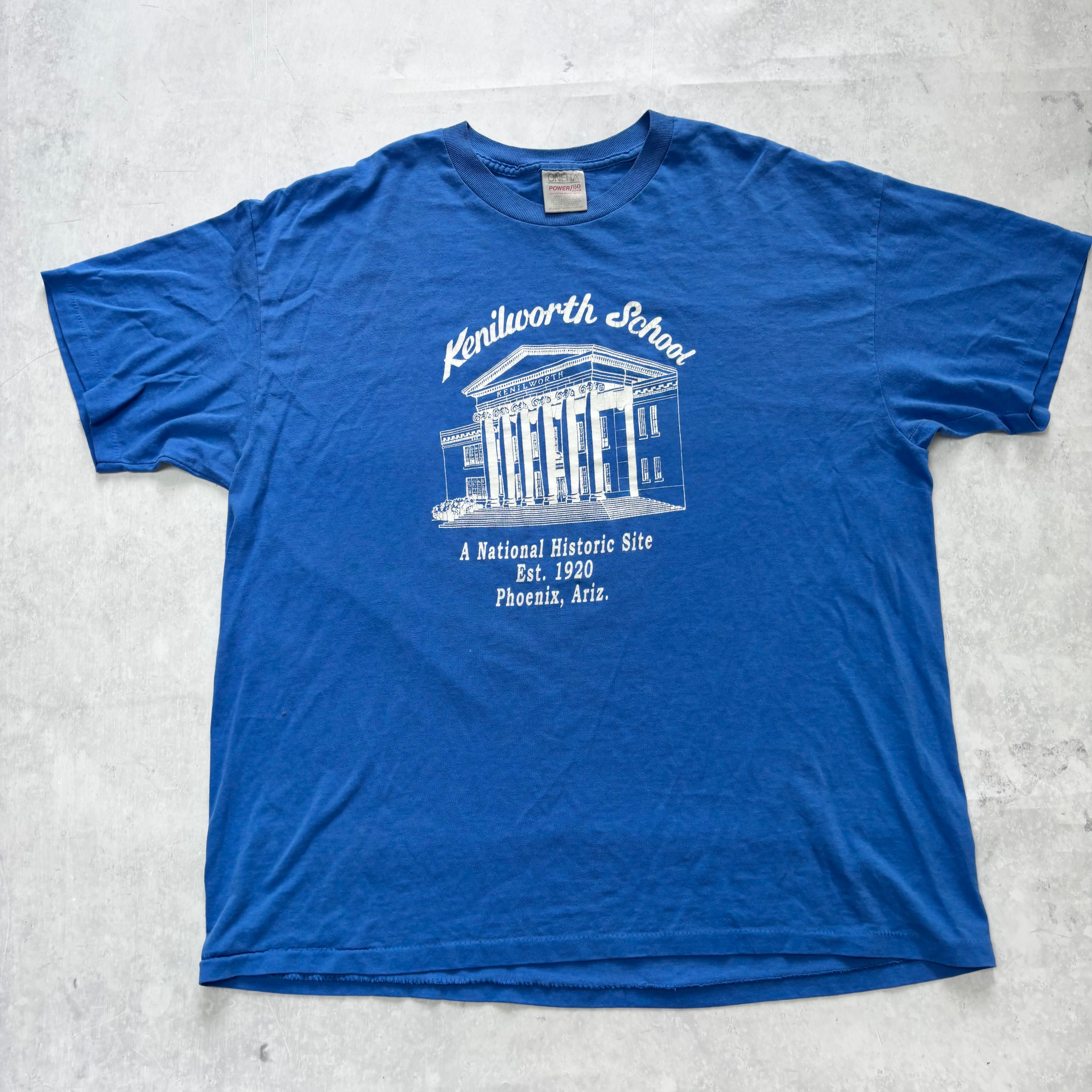 Vintage T Shirt Mens XXL Blue Single Stitch Graphic Print 90s USA (E)