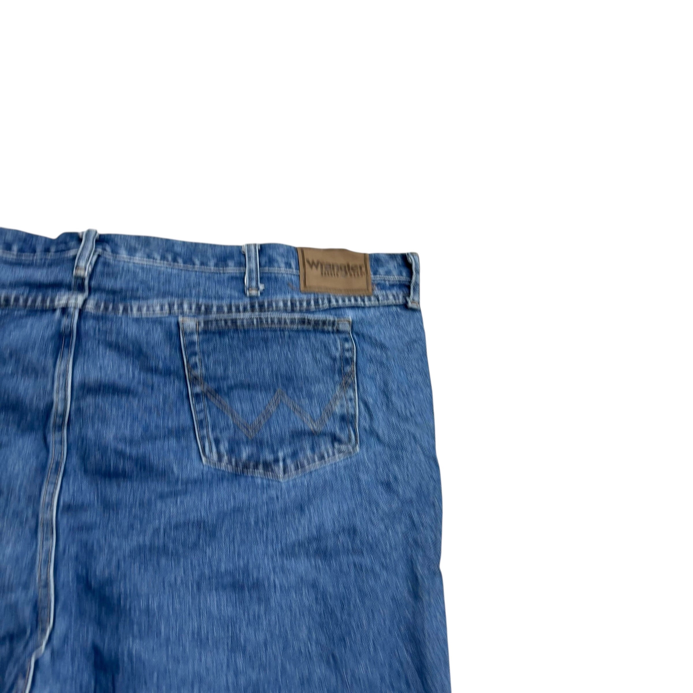 Wrangler Jeans W52 L34 Mens Mid Blue Relaxed Straight Fit Vintage Denim (E)