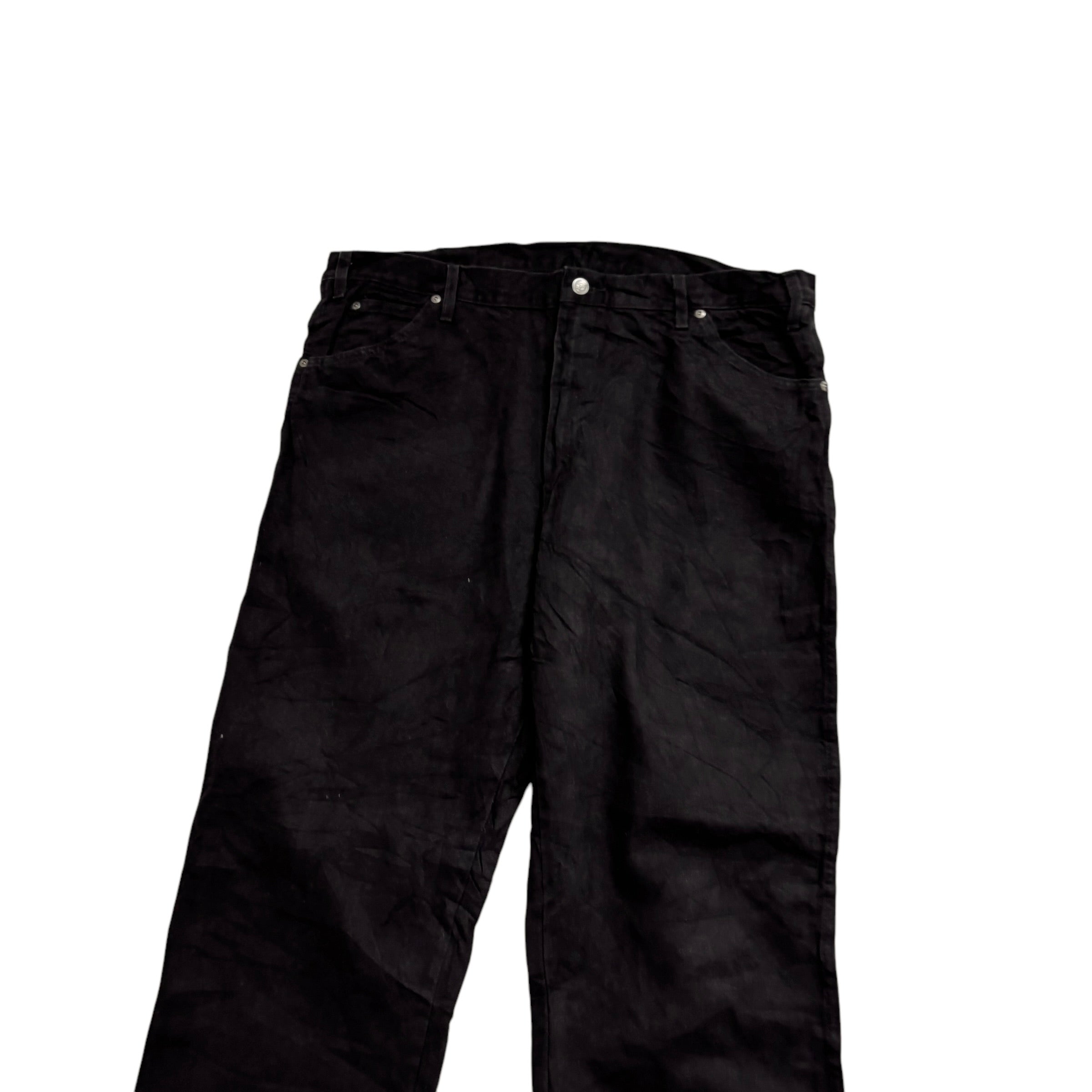 Dickies Jeans W40 L34 Mens Black Relaxed Straight Fit Denim (E)