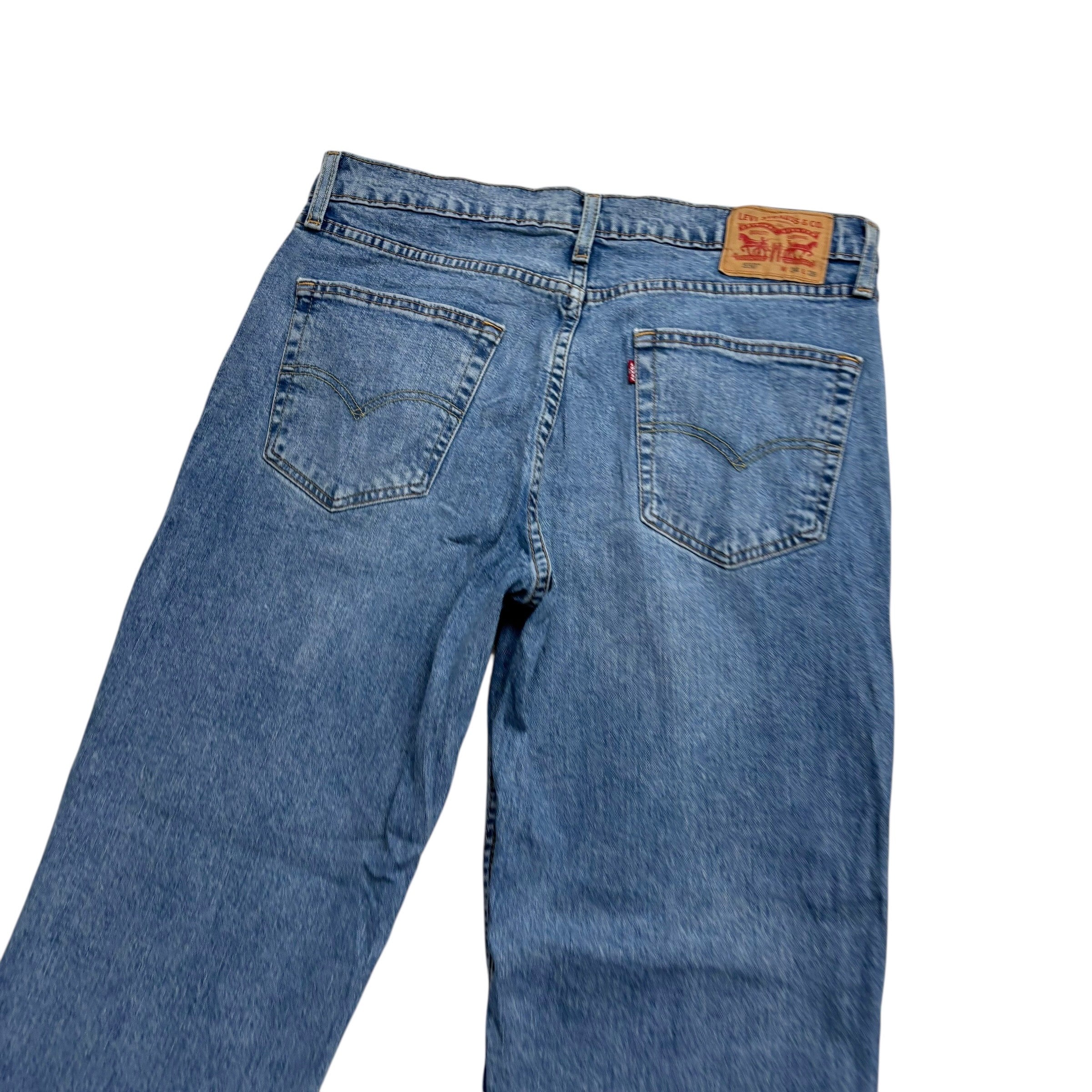 Levis 550 Jeans W34 L29 Mens Light Blue Relaxed Straight Fit Stretch Denim (E)