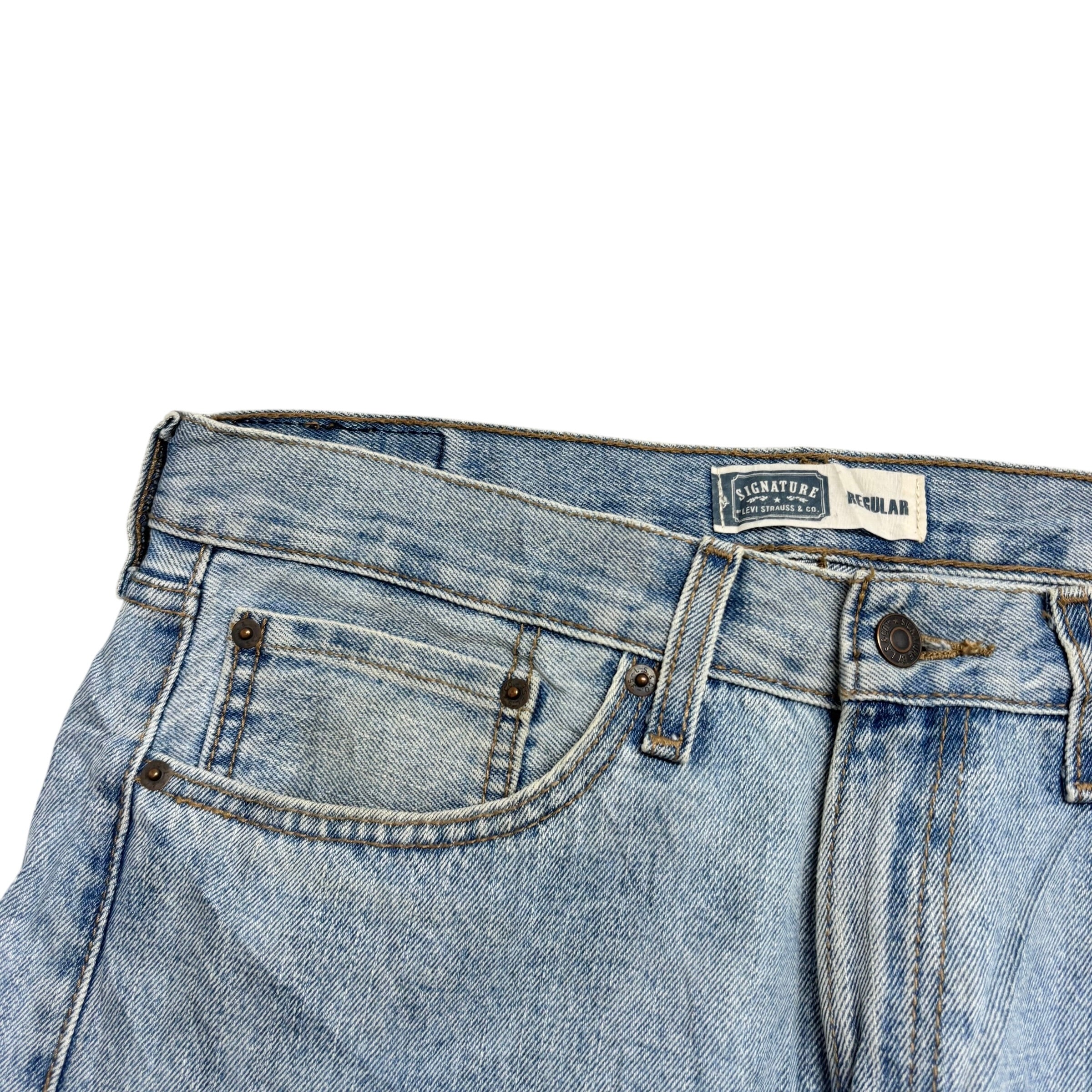 Levis Signature Jeans W34 L30 Mens Light Blue Regular Straight Fit Vintage Denim