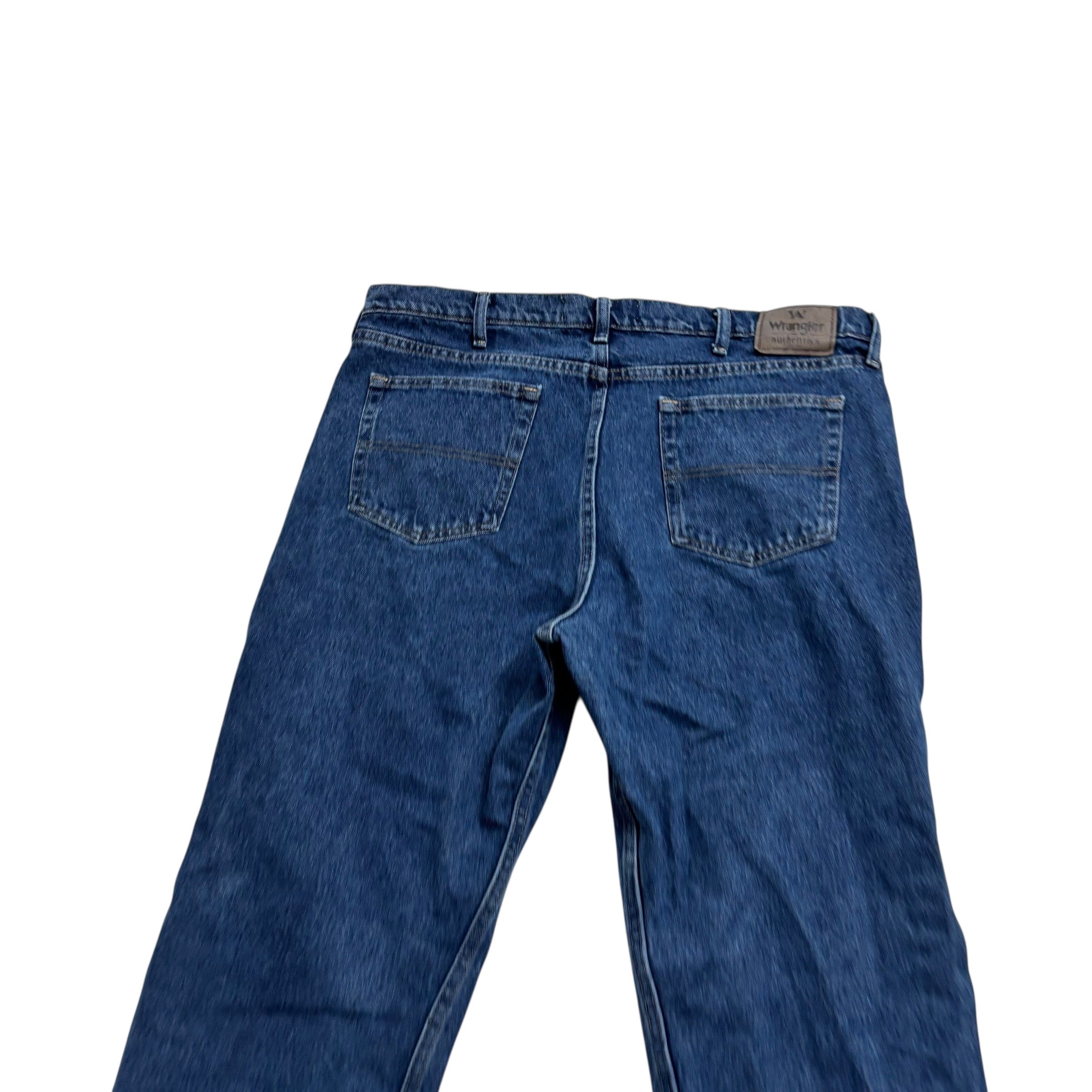 Wrangler Jeans W40 L32 Mens Mid Blue Relaxed Straight Fit Denim (E)
